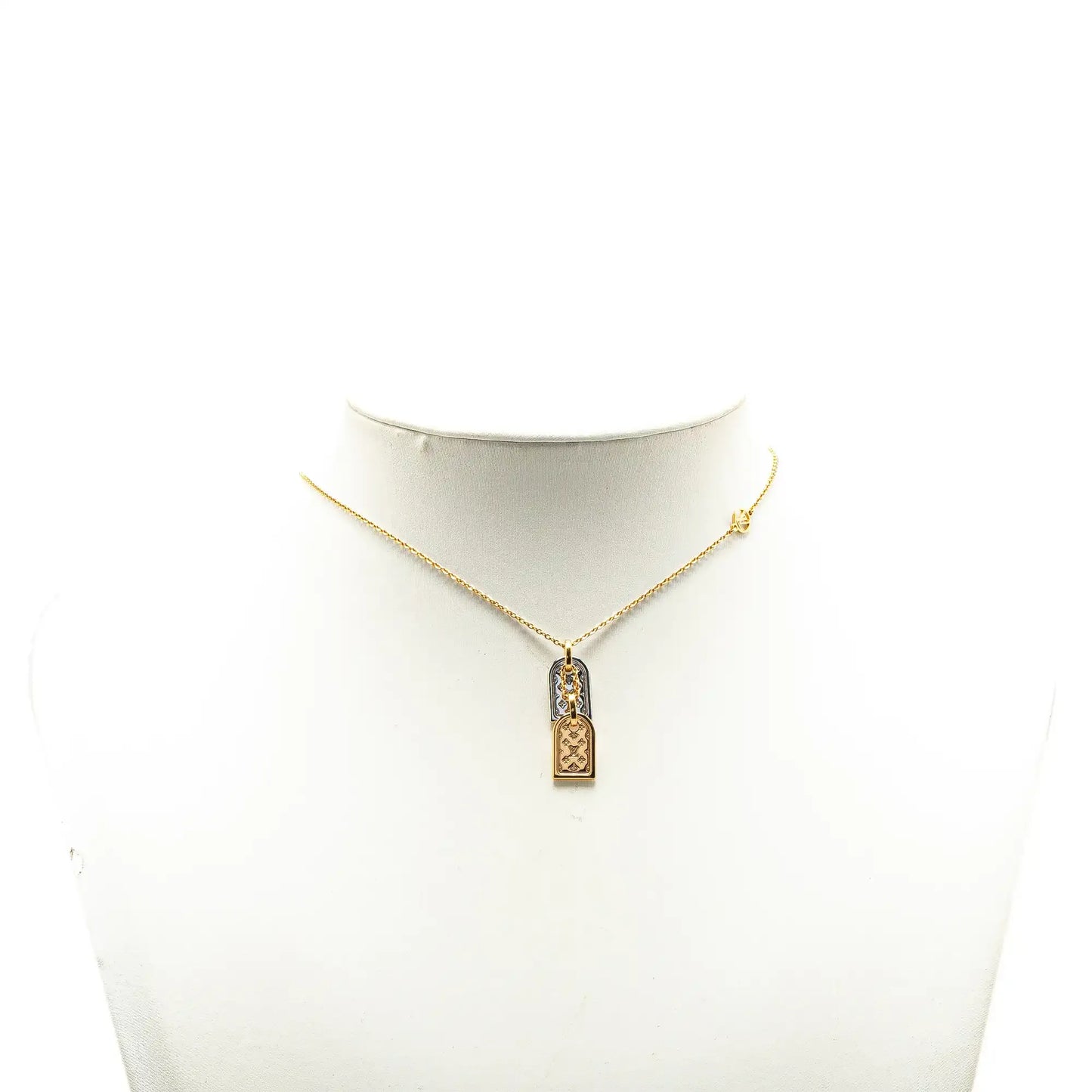 Louis Vuitton Gold Plated Nanogram Pendant Necklace