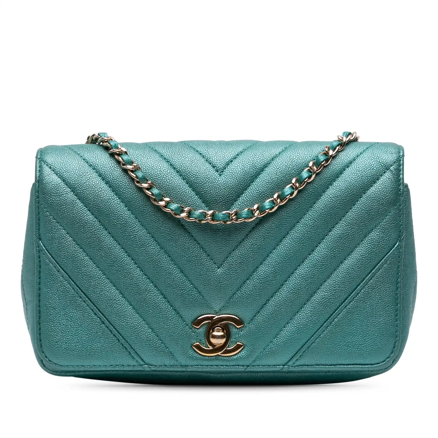 Chanel Small Chevron Caviar Statement Flap