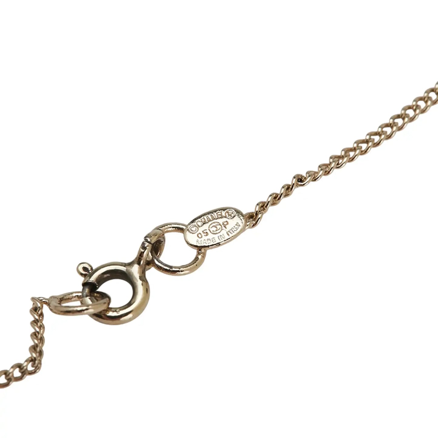 Chanel Gold Plated Enamel CC Heart Pendant Necklace