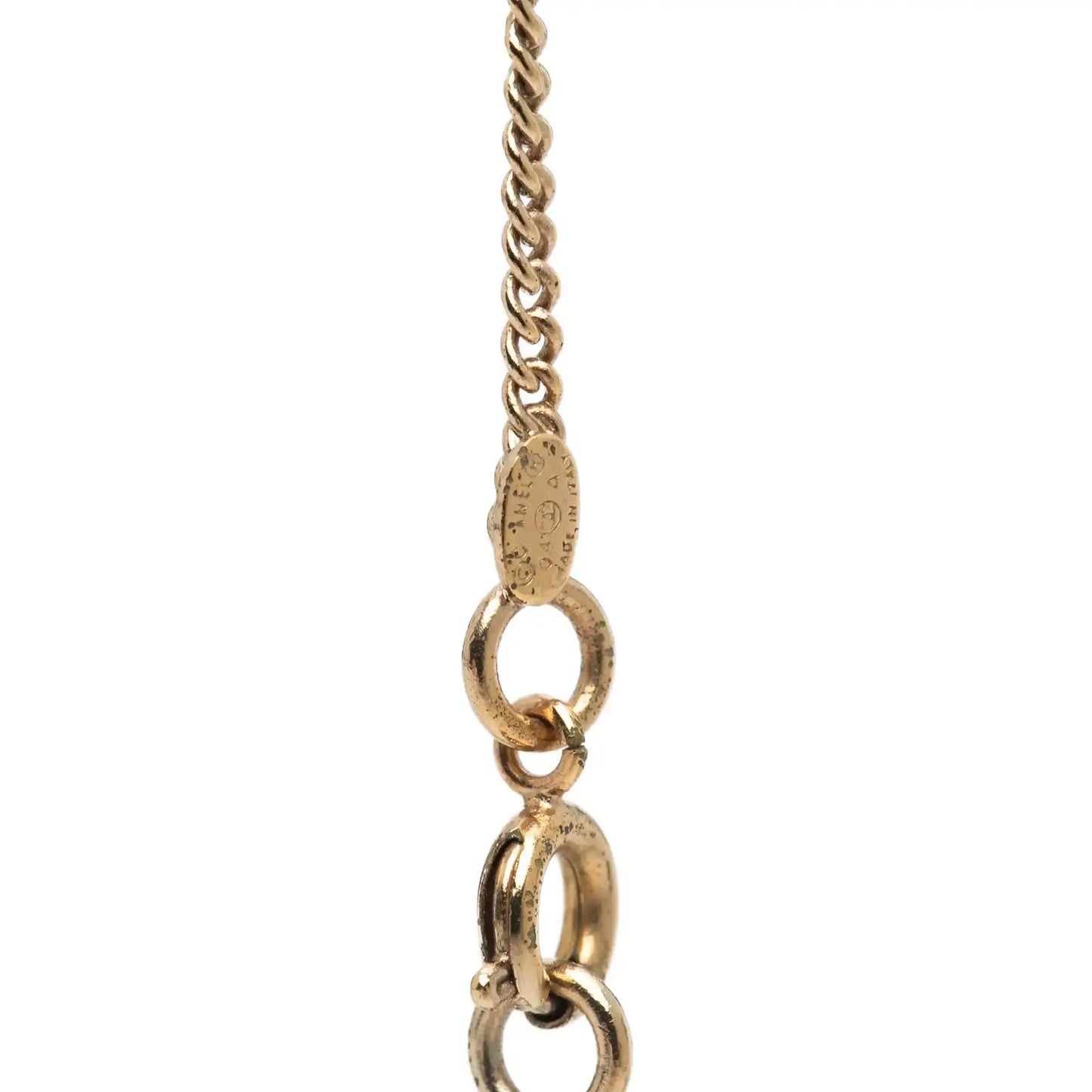 Chanel Gold Plated CC No.5 Perfume Bottle Pendant Necklace