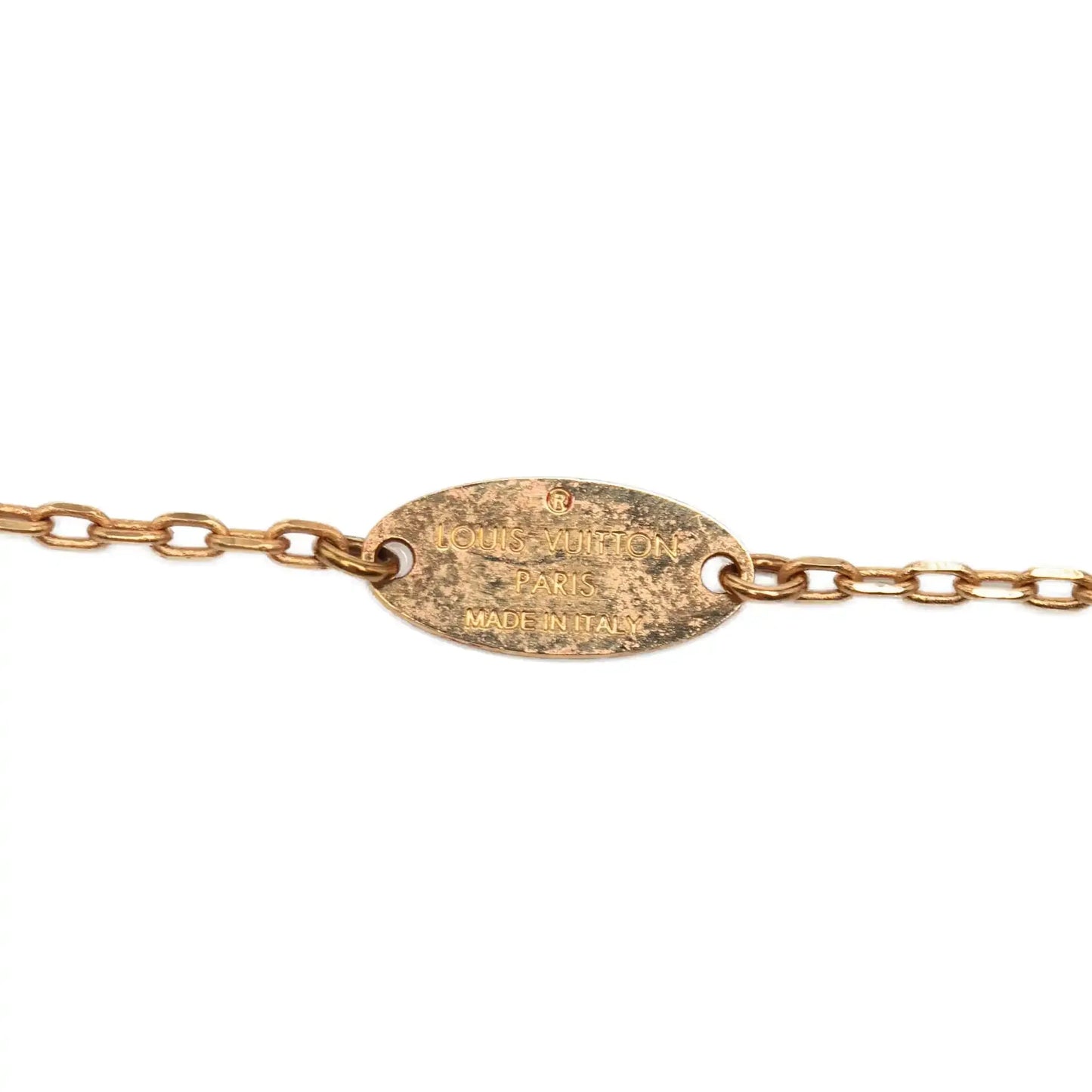 Louis Vuitton Gold Plated Rubber Heart Pendant Necklace