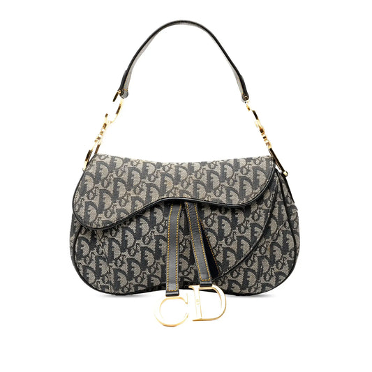 Dior Diorissimo Canvas Double Saddle Bag