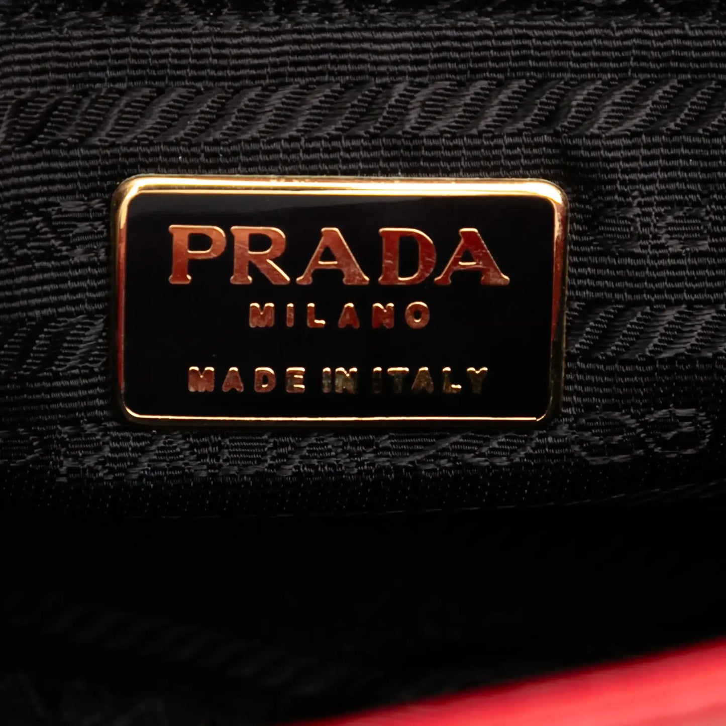 Prada Vitello Lux Embleme Top Handle Bag