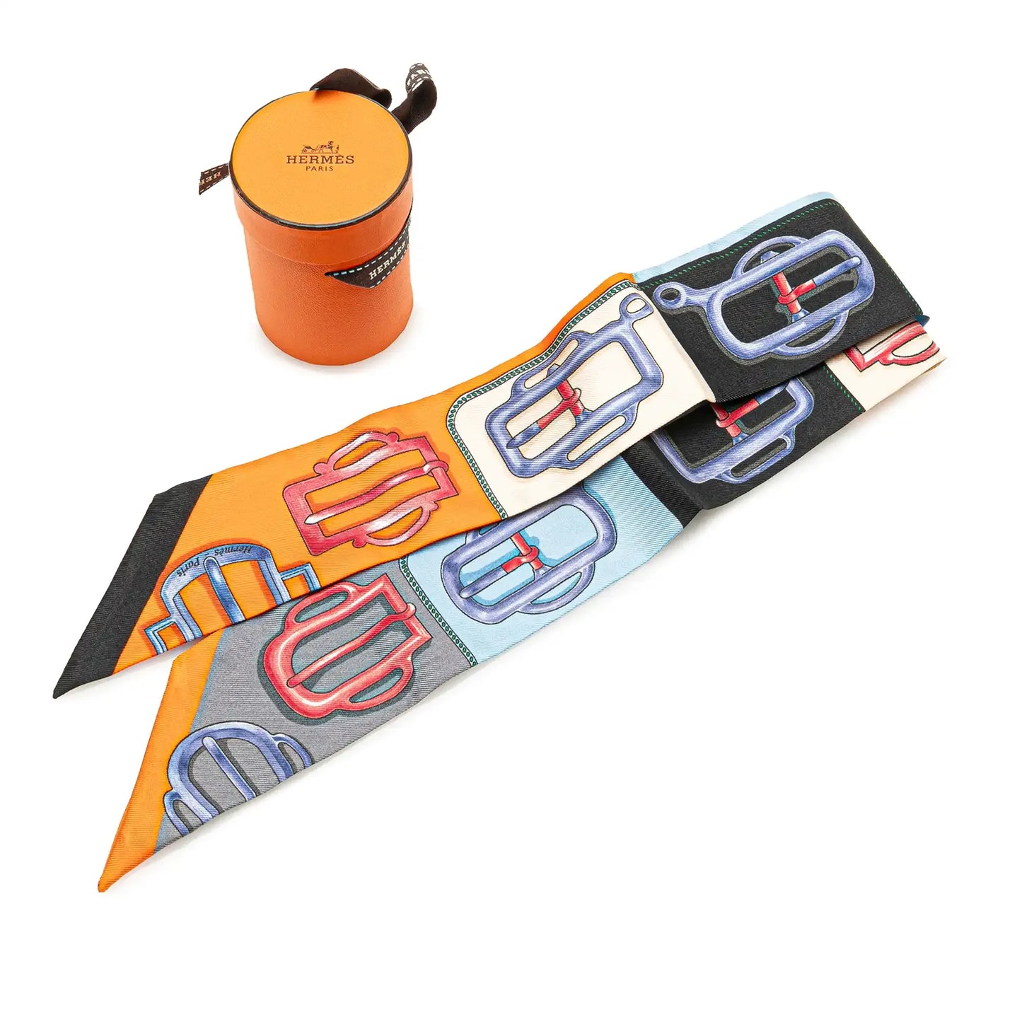 Hermès Bouclerie D'Attelage Silk Twilly Scarf