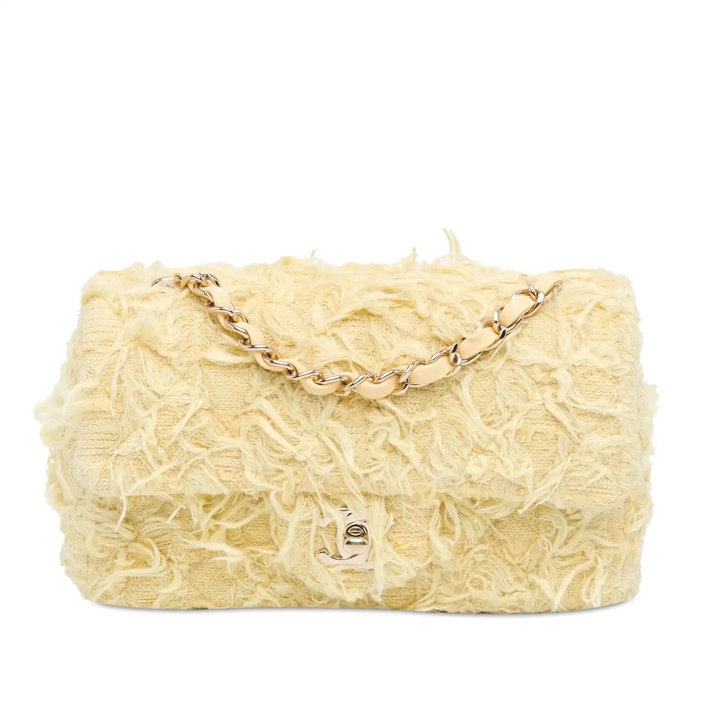 Chanel Mini Rectangular Classic Tweed Fringed Single Flap