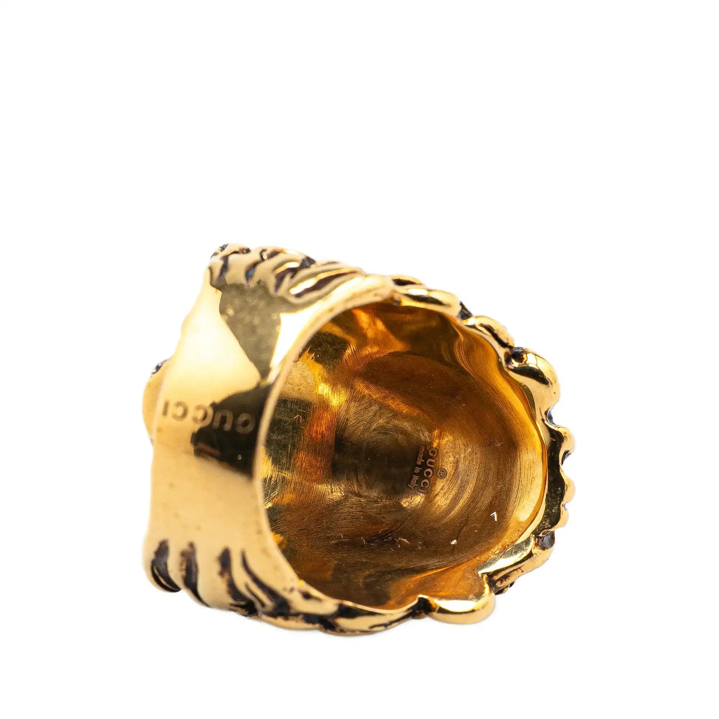 Gucci Gold Plated Lion Head Ring