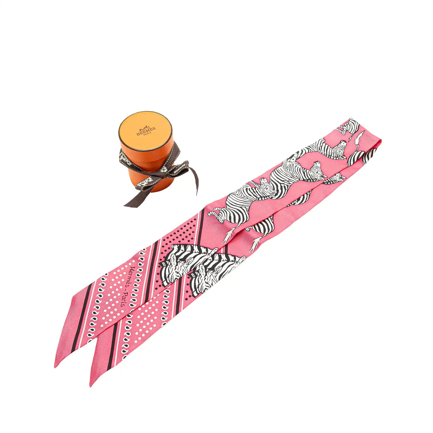 Hermès Les Zebres Silk Twilly Scarf