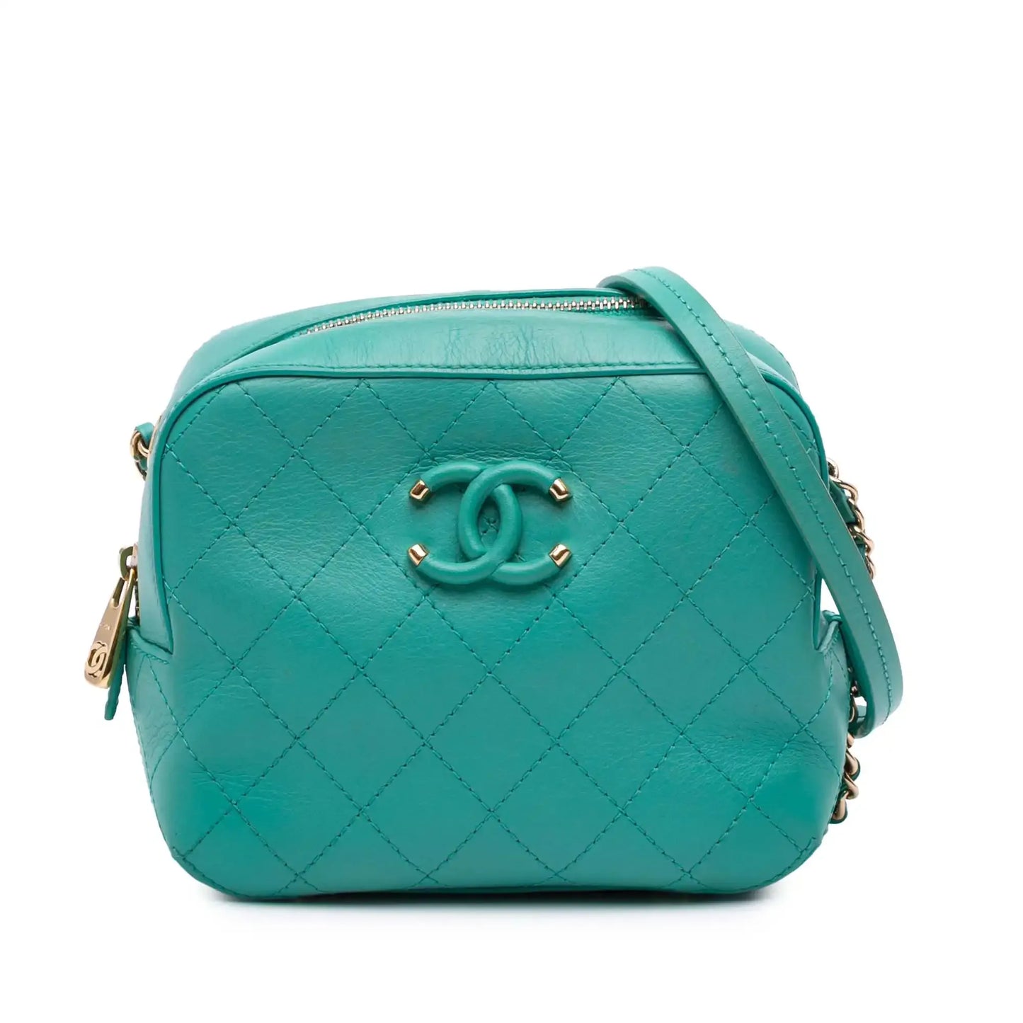 Chanel CC Stitched Calfskin Enamel Camera Bag