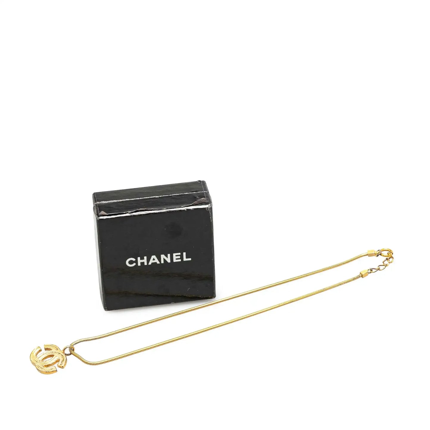 Chanel Gold Plated CC Pendant Necklace