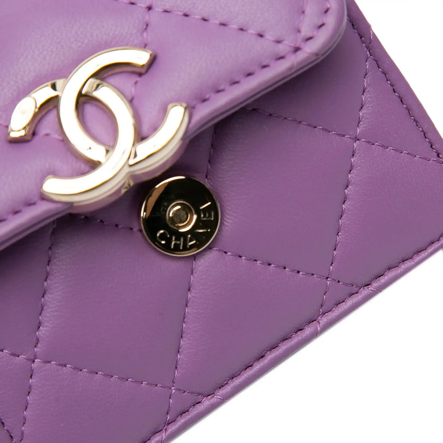 Chanel CC Quilted Lambskin Coco Card Holder on Chain