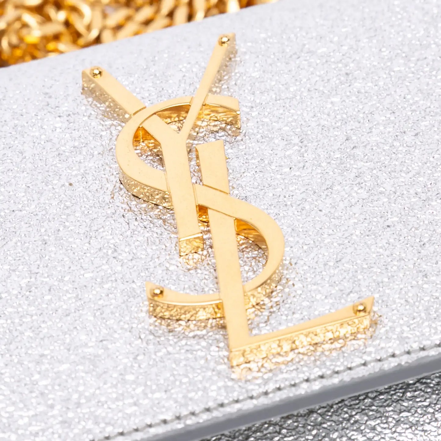 Saint Laurent Small Metallic Calfskin Classic Monogram Kate Crossbody
