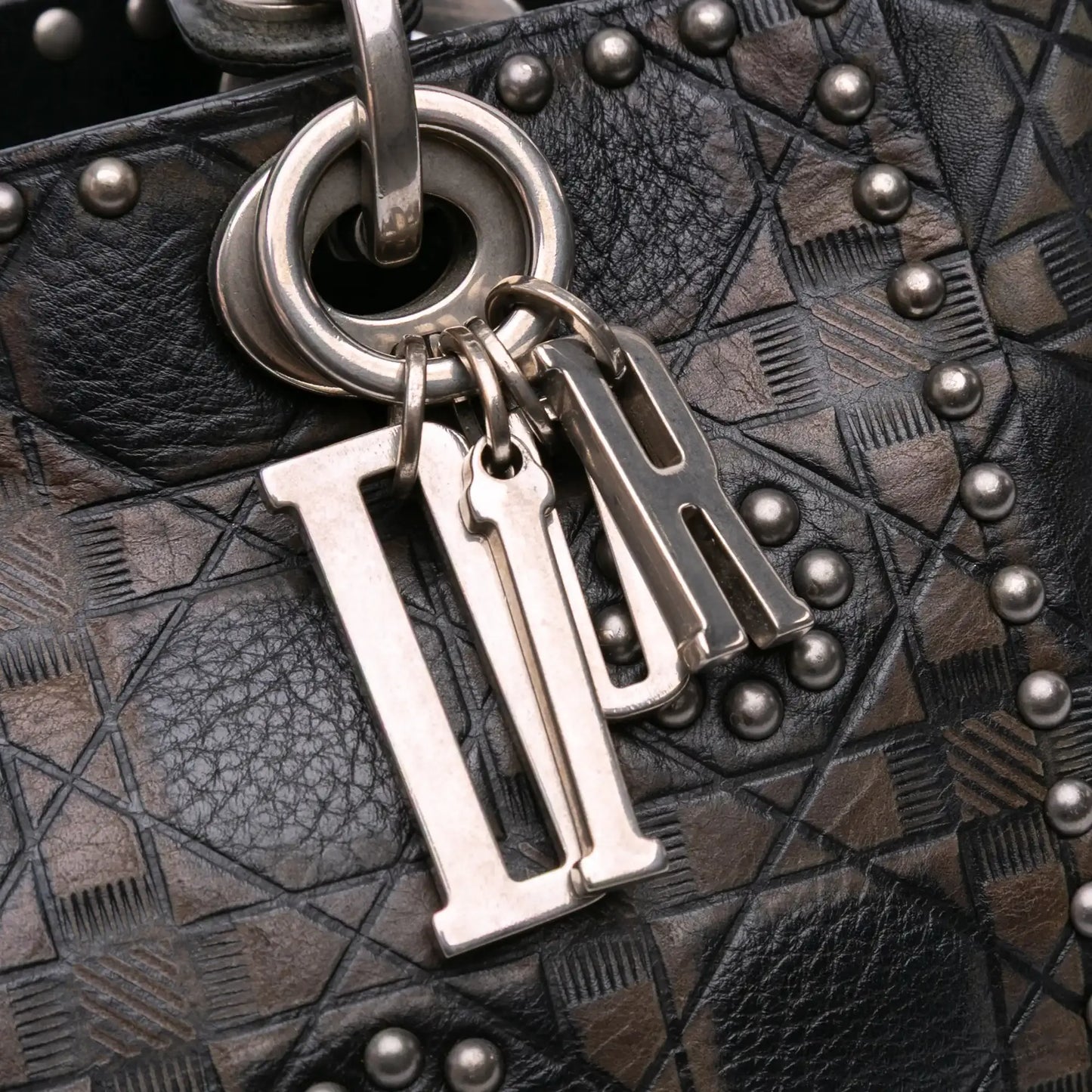 Dior Medium Calfskin Cannage Embossed Flower Studded Supple Lady