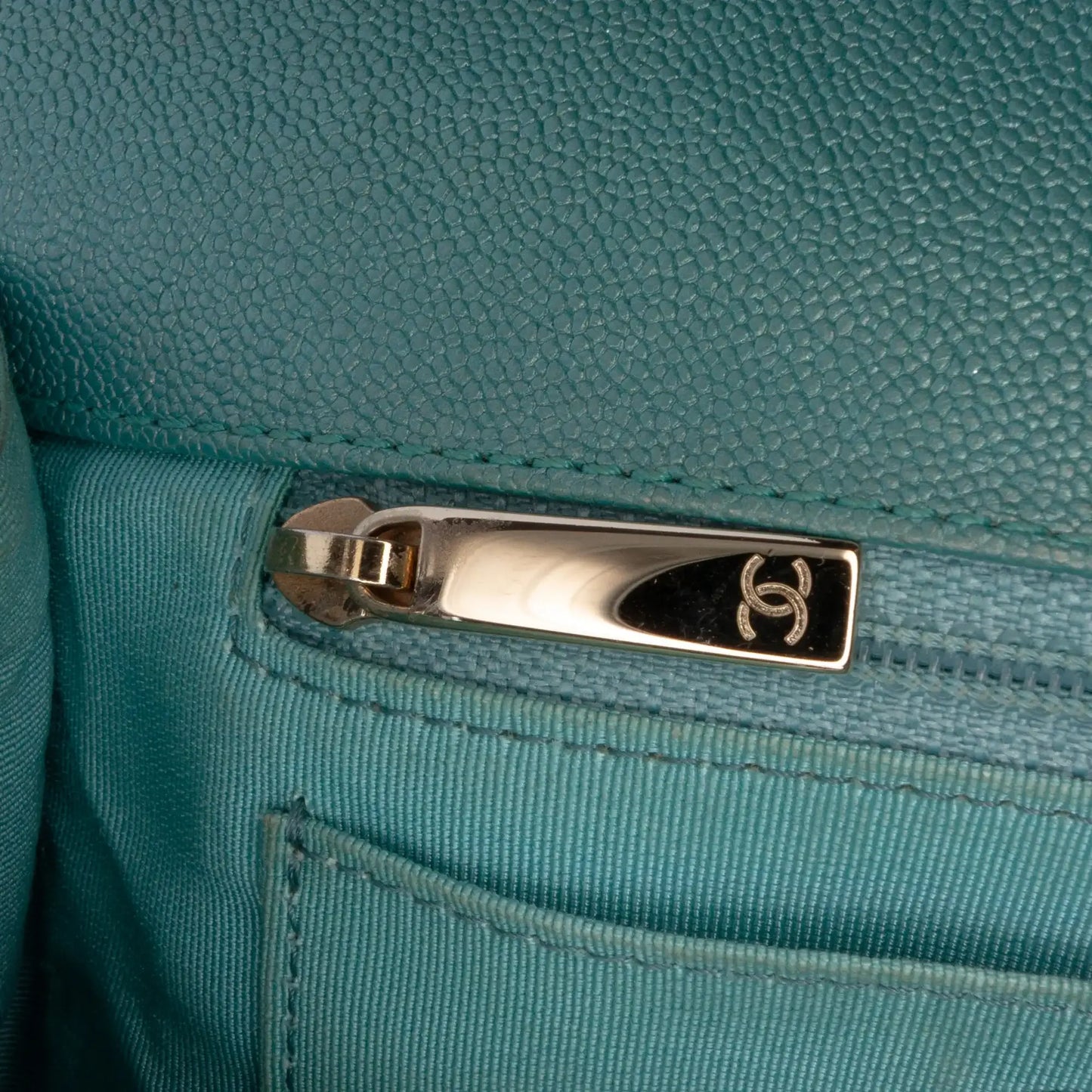 Chanel Small Chevron Caviar Statement Flap