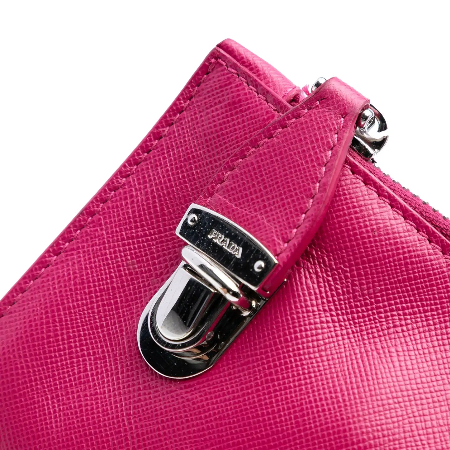 Prada Saffiano Lux Zip Clutch