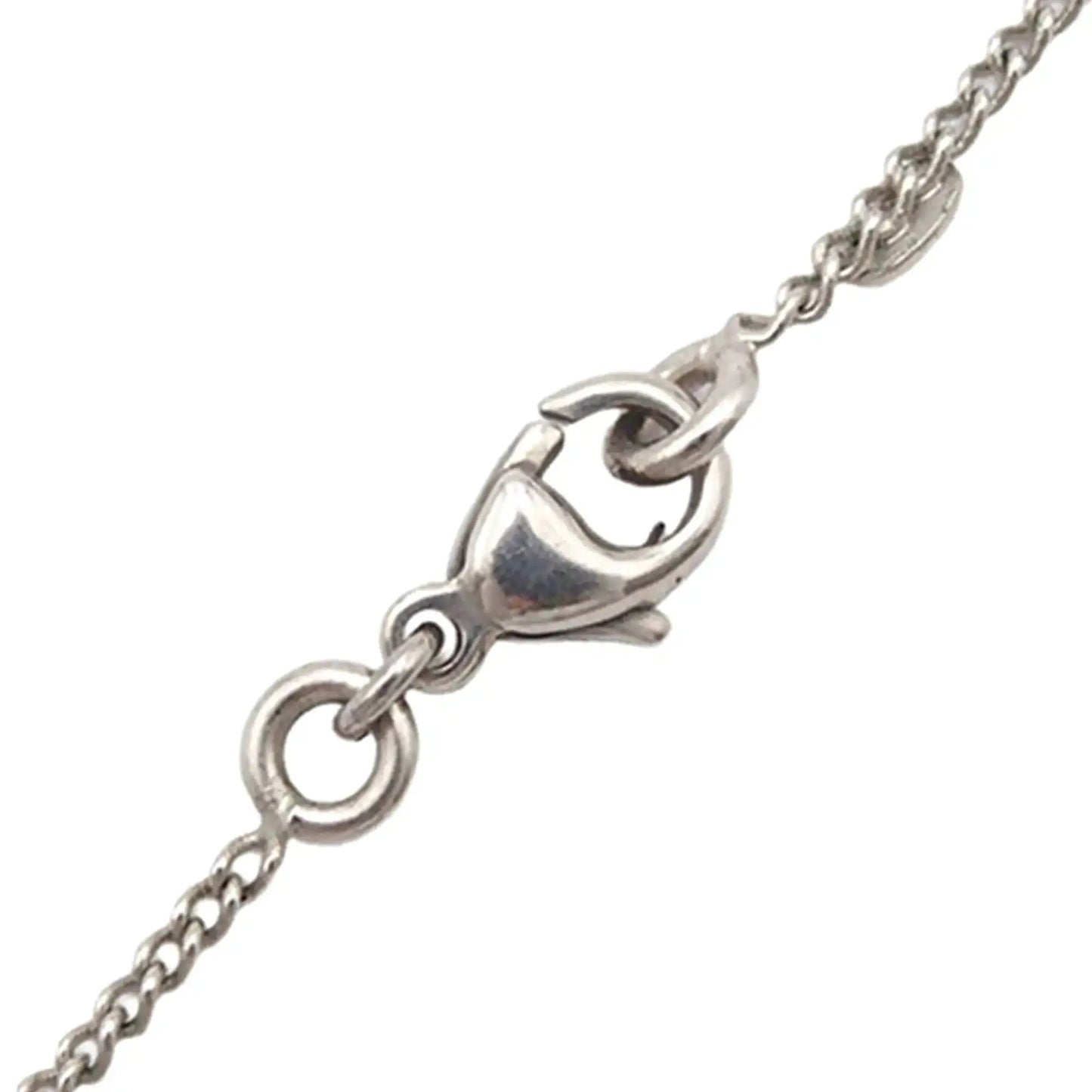 Chanel Silver Plated CC Rhinestone Snowflake Pendant Necklace