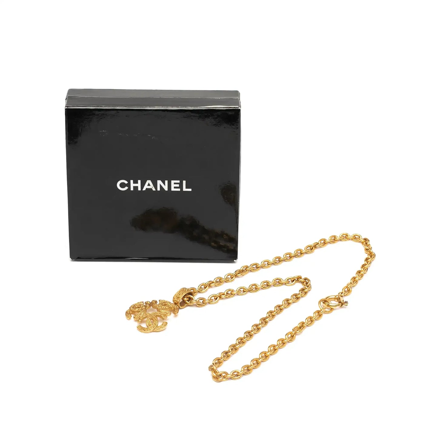 Chanel Gold Plated Triple CC Pendant Necklace