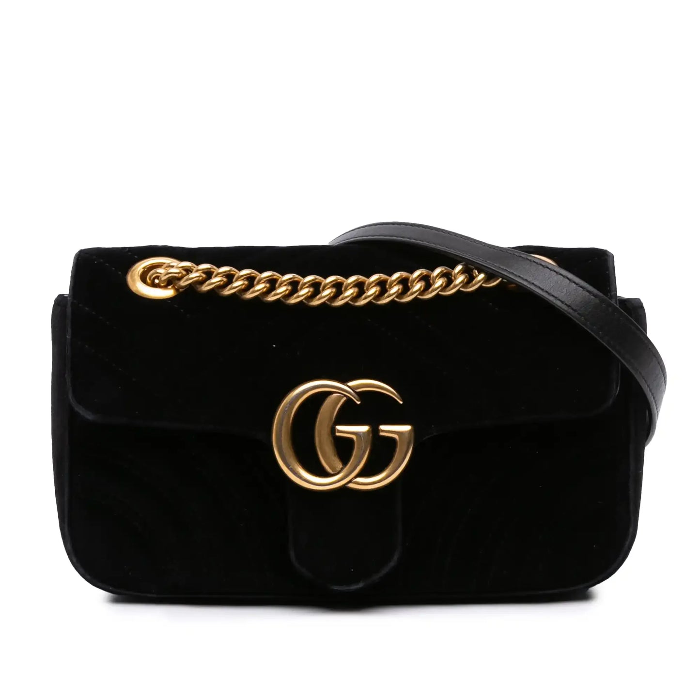 Gucci Small GG Marmont Matelasse Velvet Shoulder Bag