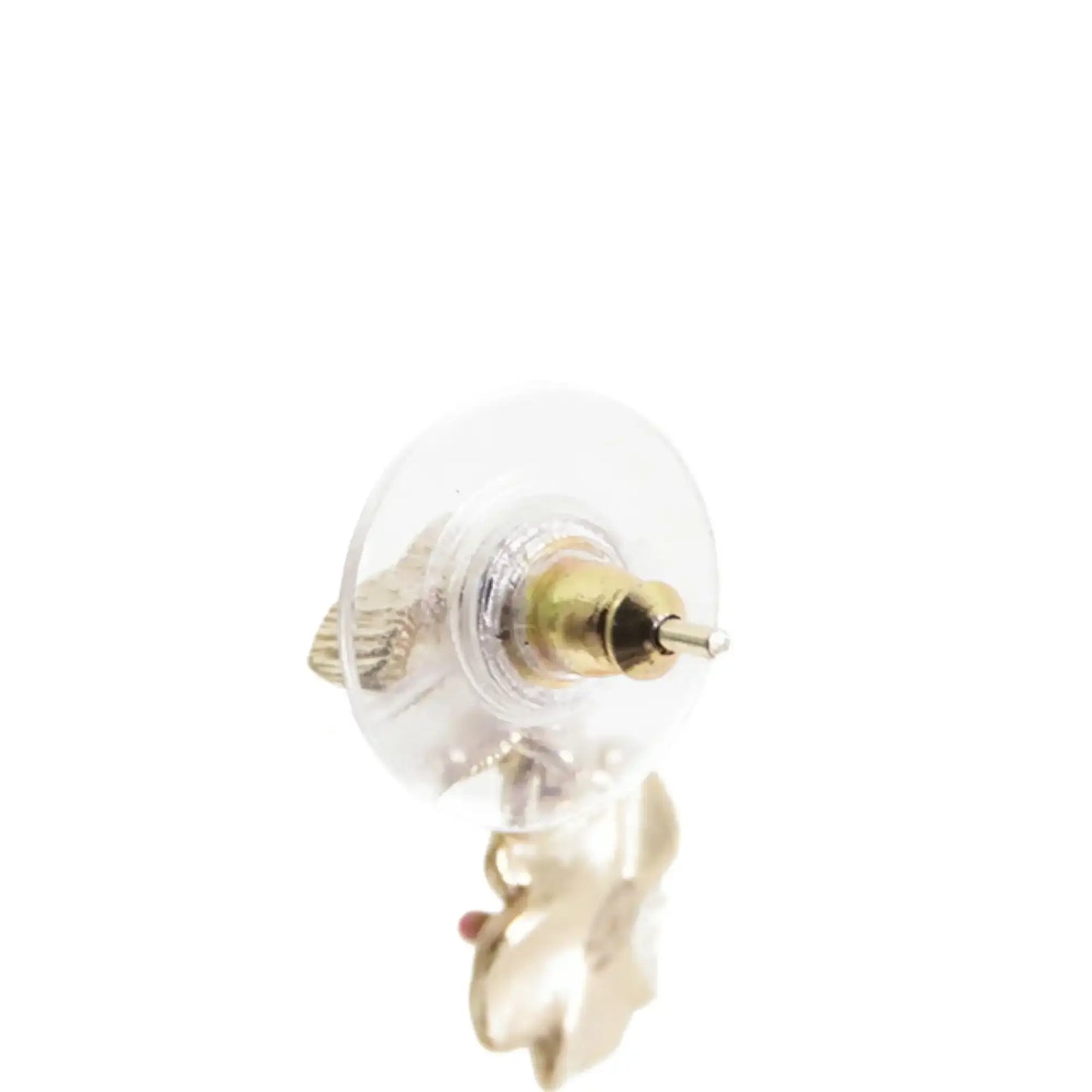 Chanel Gold Plated Enamel and Rhinestone CC Flower Drop Push Back Earrings