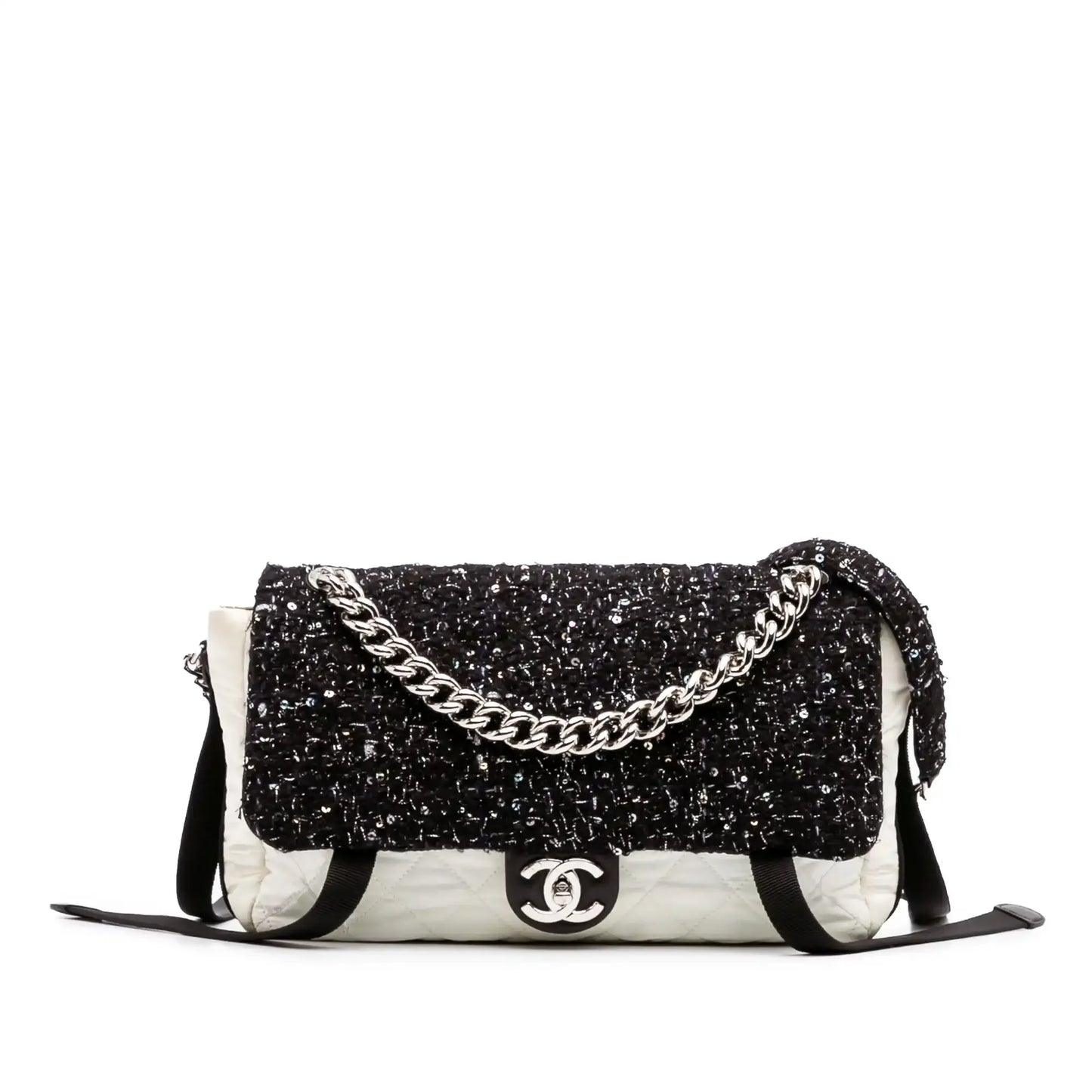 Chanel Bicolor Tweed and Nylon Astronaut Essentials Flap