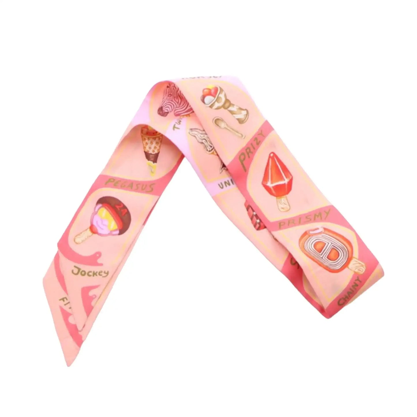 Hermès Funny Ice Cream Silk Twilly Scarf