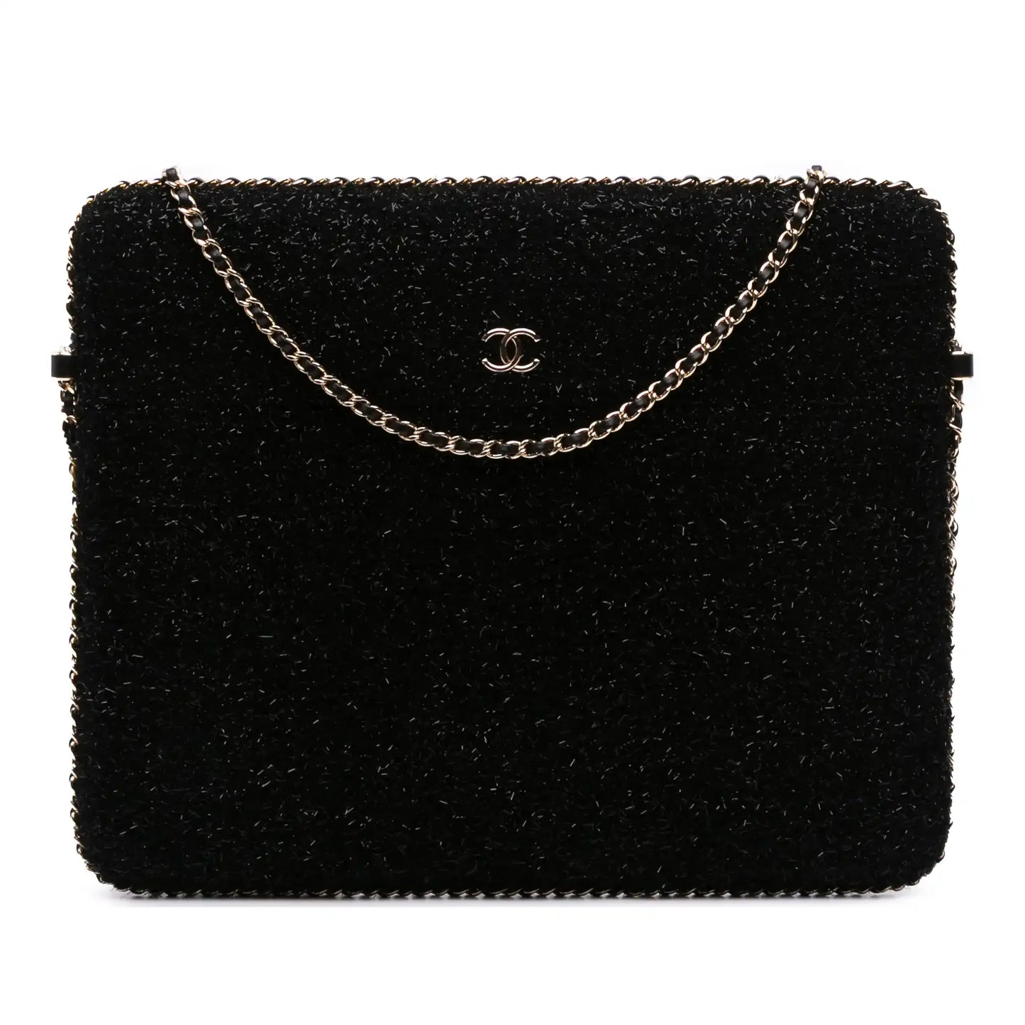 Chanel Tweed Chain Around Tablet Holder