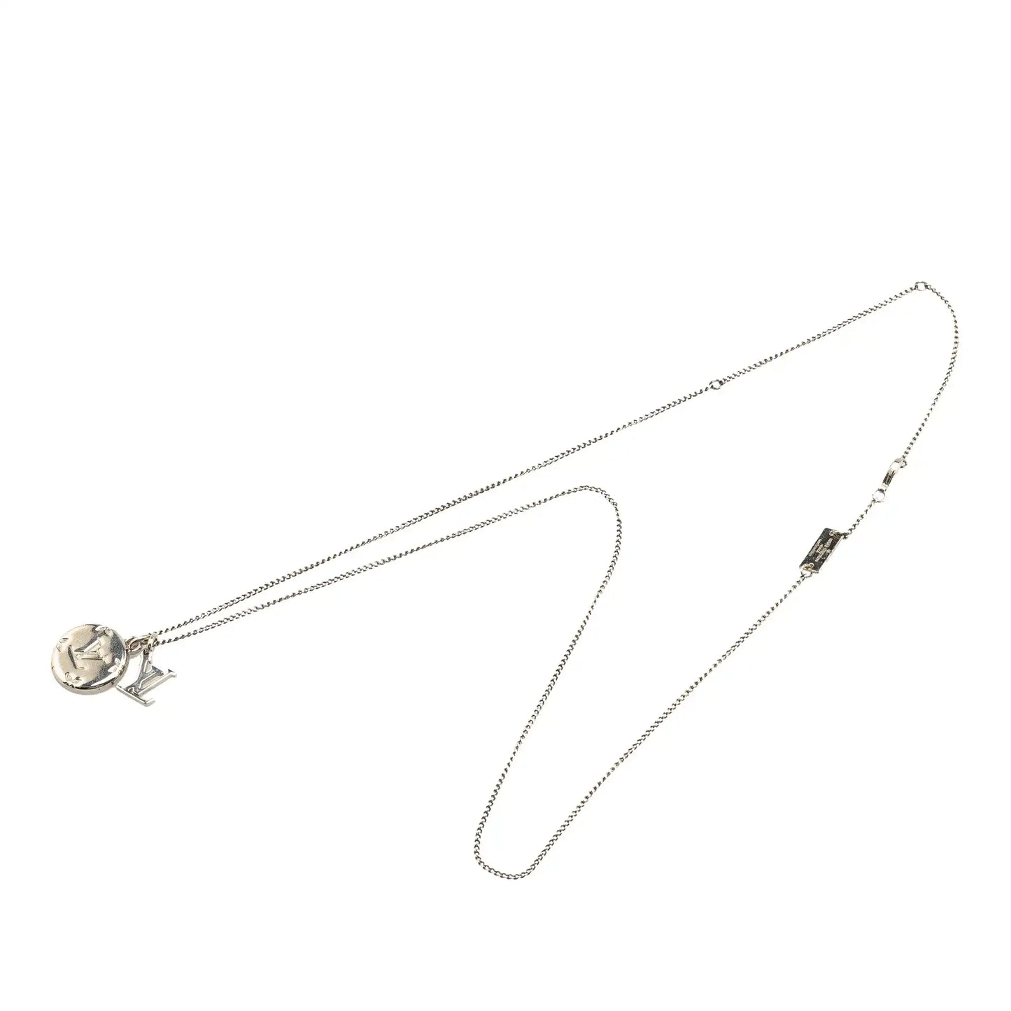 Louis Vuitton Silver Plated Monogram Charms Necklace
