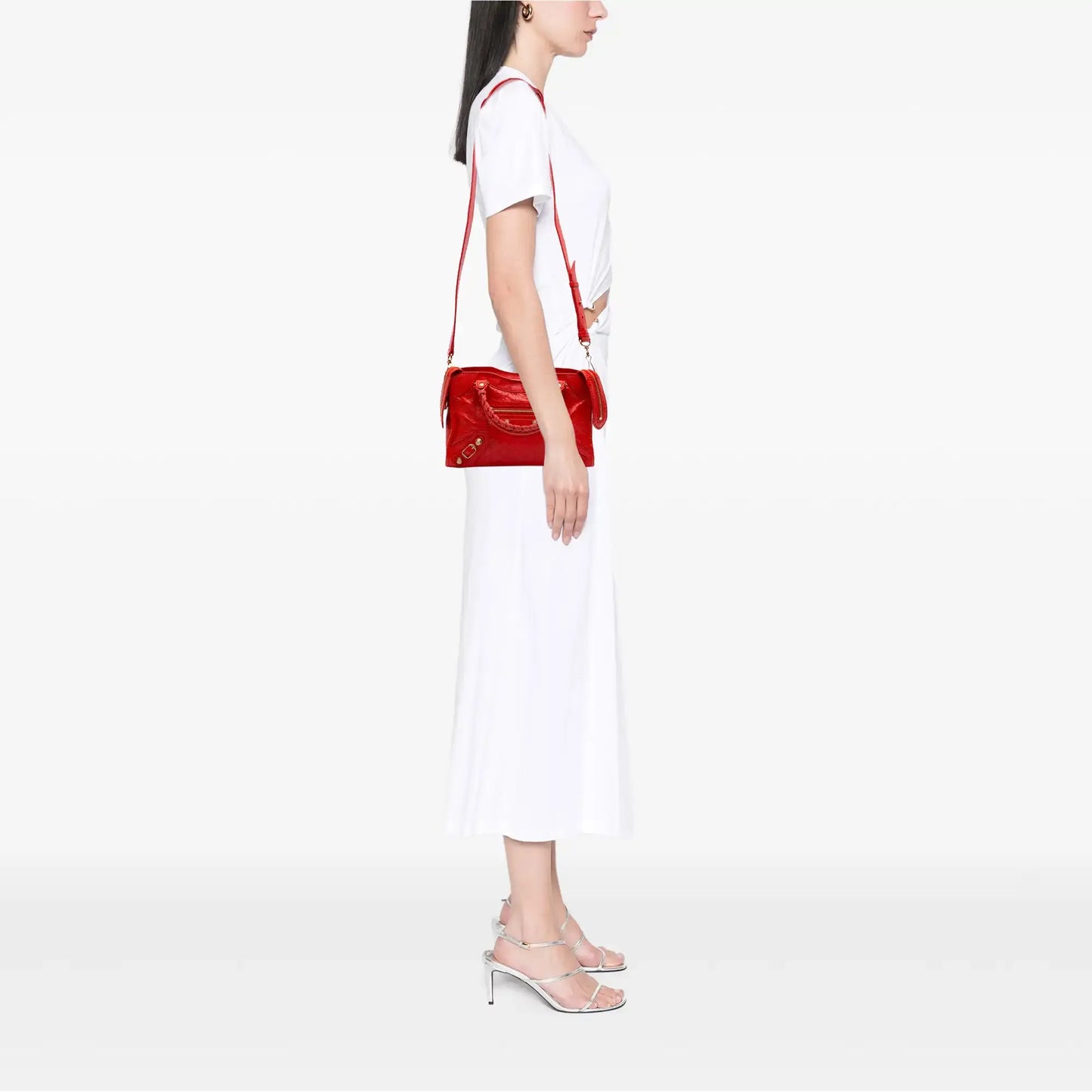 Balenciaga Mini Lambskin Motocross City Giant 21 Satchel