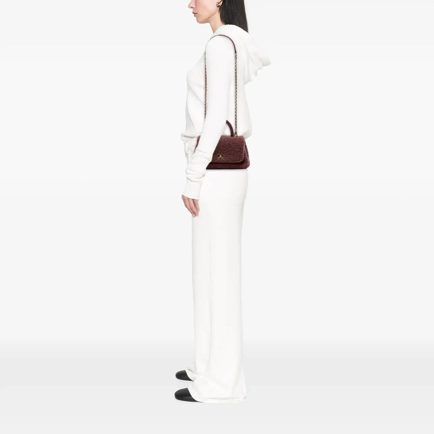 Chanel Small Shearling Coco Top Handle Bag