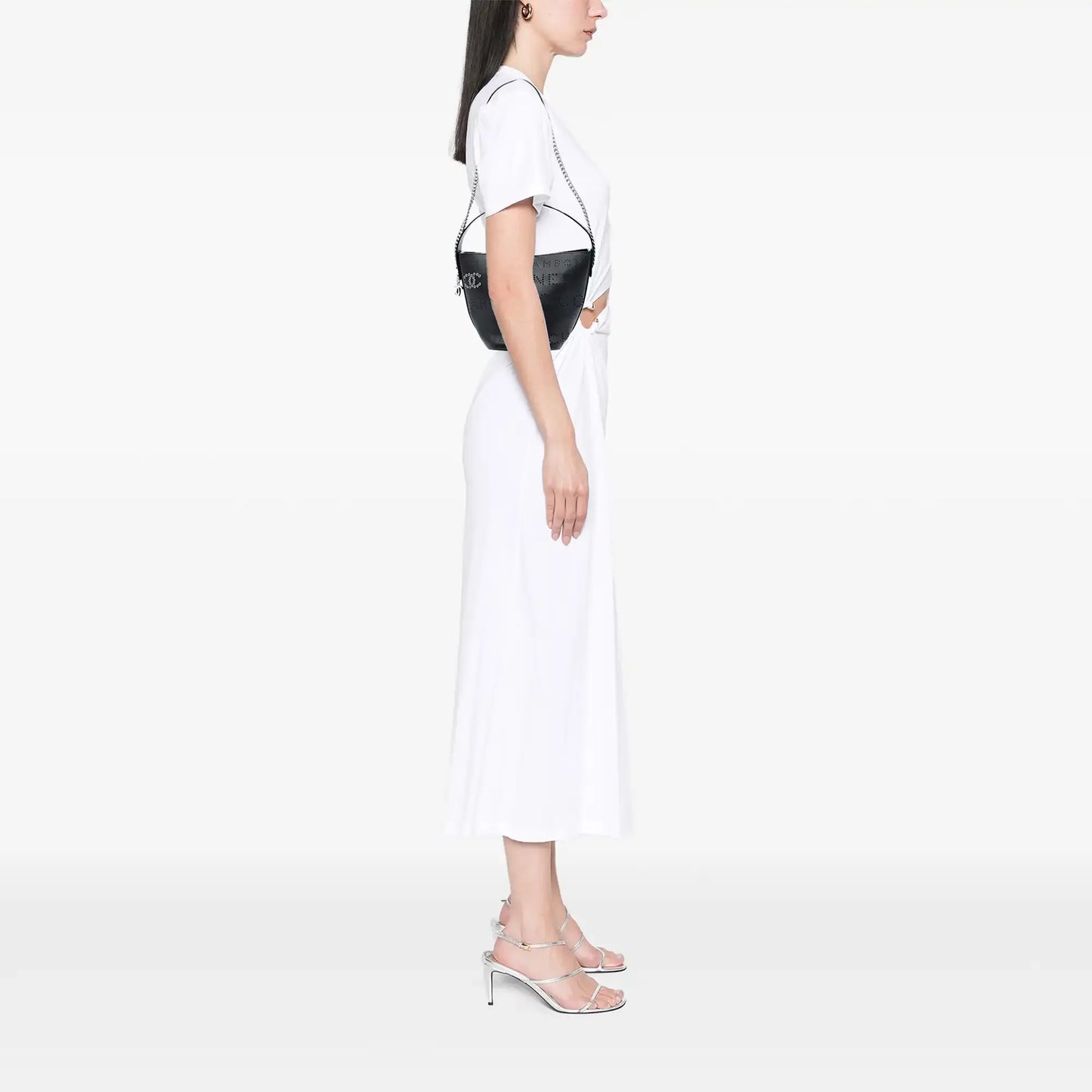 Chanel Small Perforated Calfskin Logo Eyelet Bucket Bag