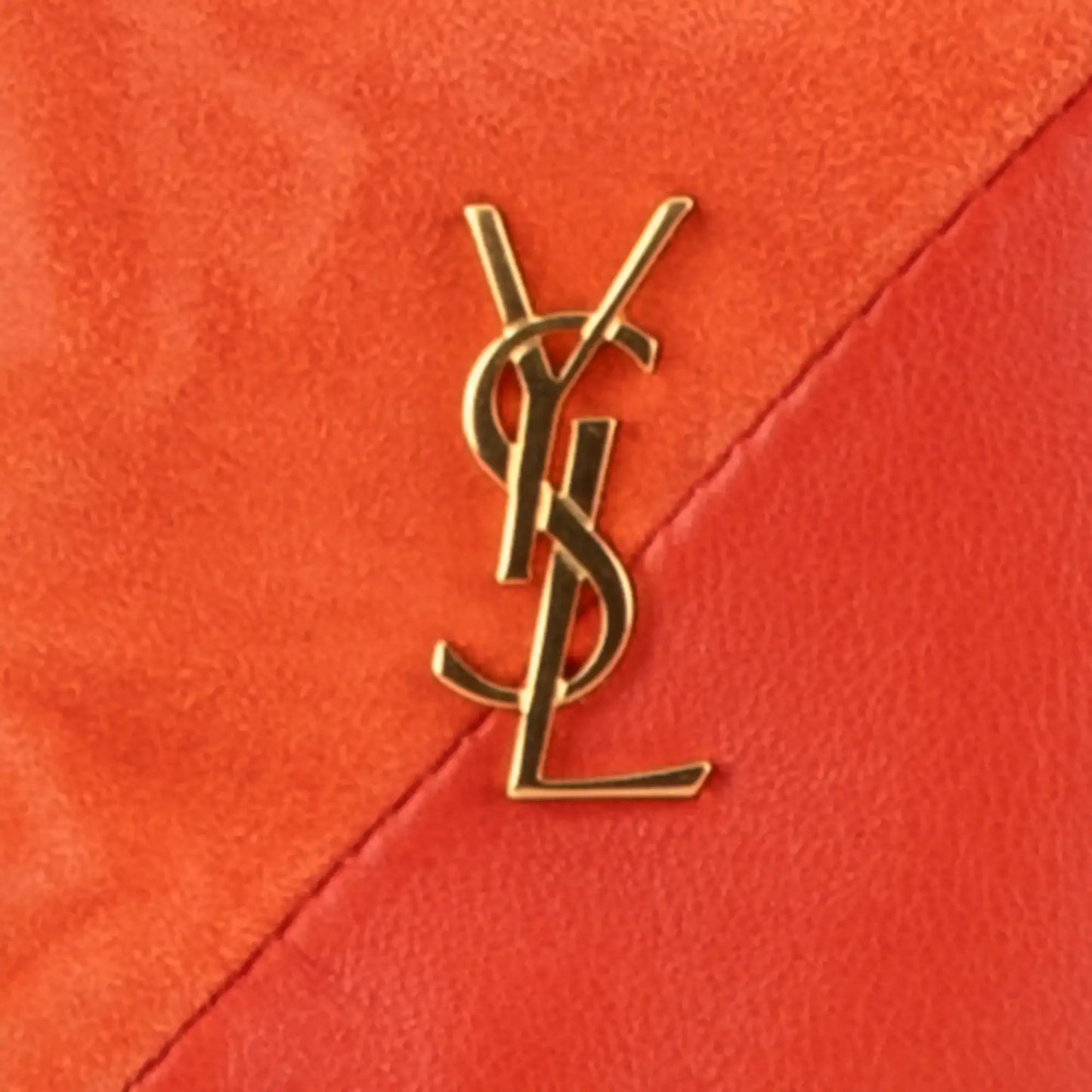 Saint Laurent Suede and Calfskin Jamie Cube Charm Coin Pouch