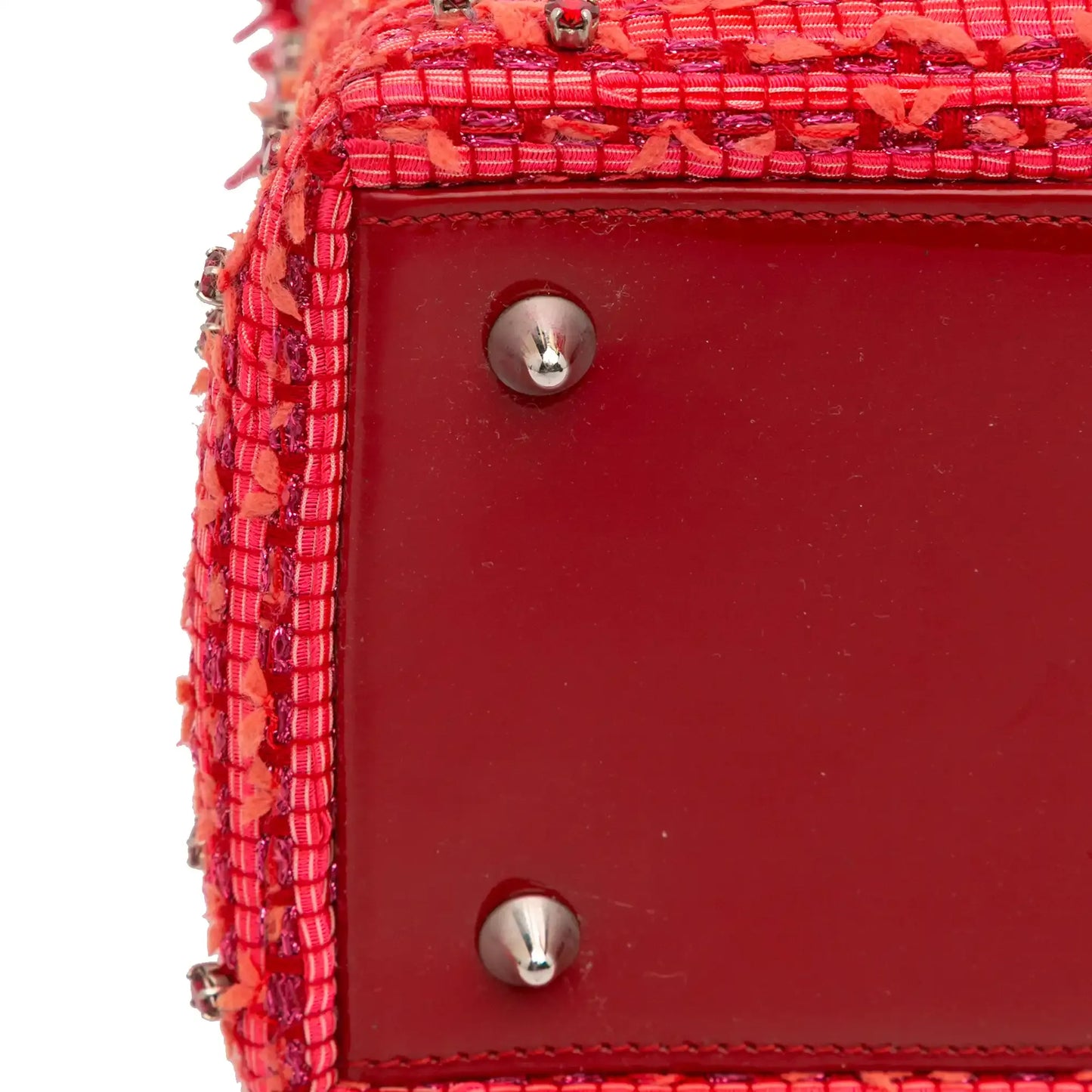 Dior Medium Tweed Fringe Rhinestone Lady