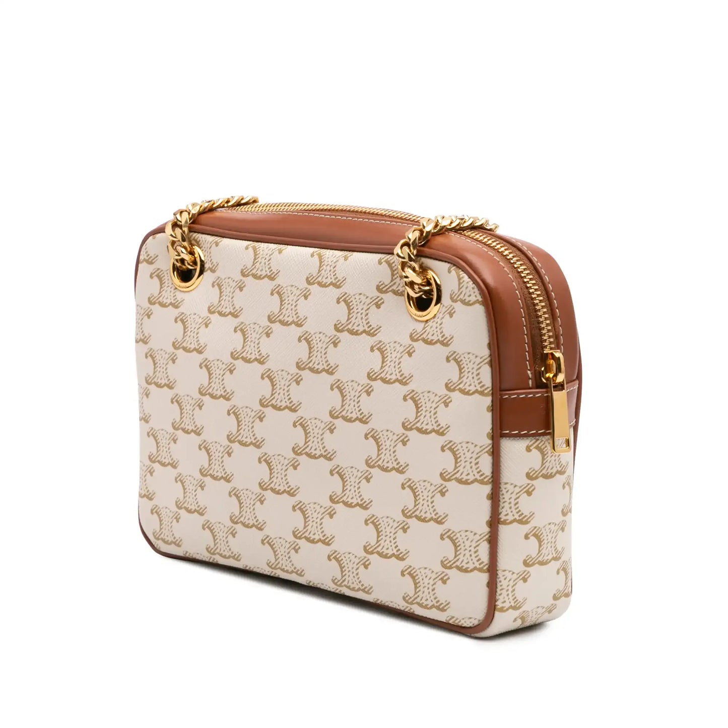 Celine Small Triomphe Coated Canvas Patapans Shoulder Bag