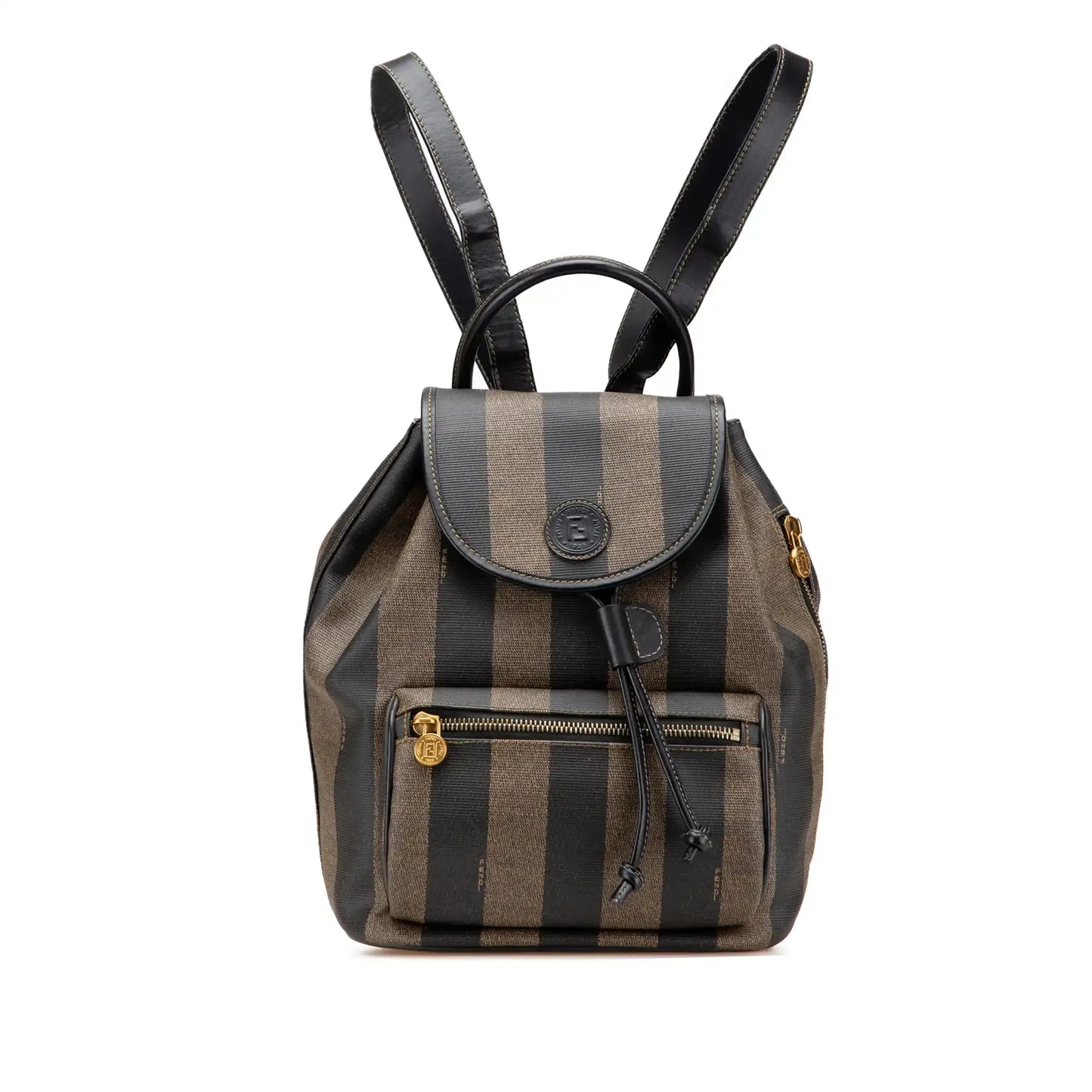 Fendi Pequin Coated Canvas Drawstring Backpack