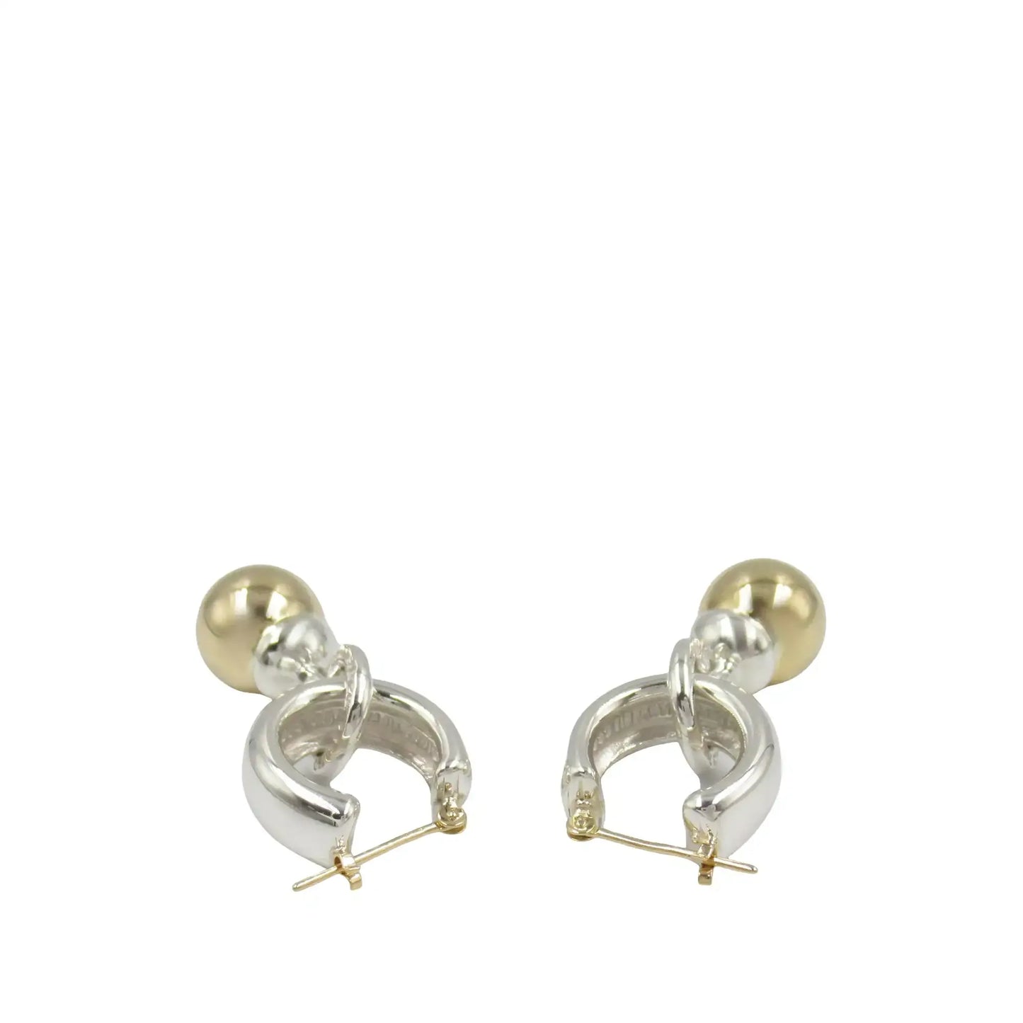 Tiffany Sterling Silver and 18K Yellow Gold Fascination Ball Dangle Earrings