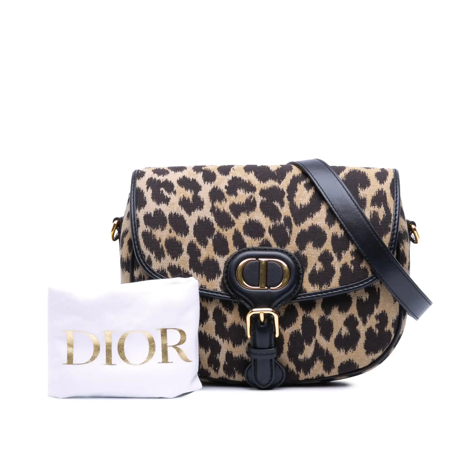 Dior Mizza Medium Embroidered Canvas Leopard Bobby Crossbody