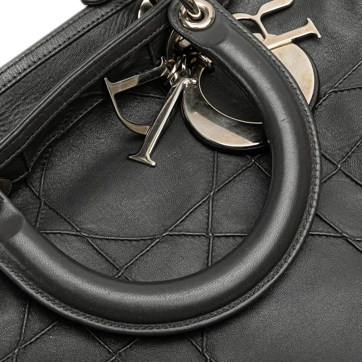 Dior Large Lambskin Cannage Polochon Granville Satchel