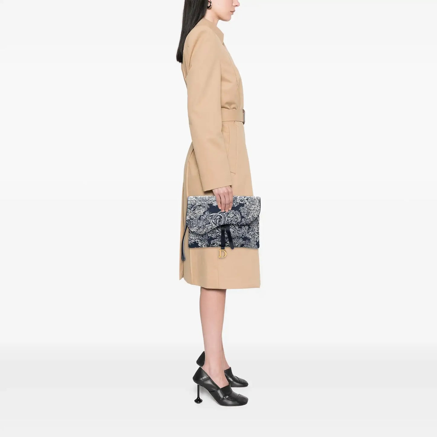 Dior Canvas Reverse Embroidered Toile de Jouy Clutch