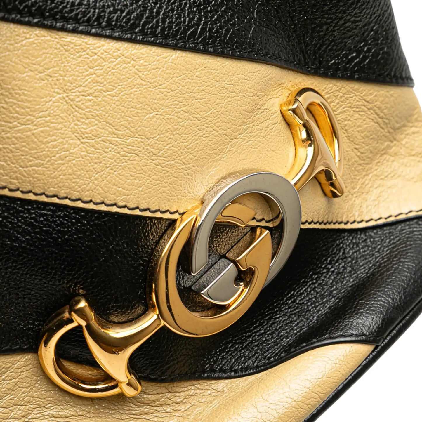 Gucci Mini Calfskin Diagonal Striped Zumi Bucket Bag