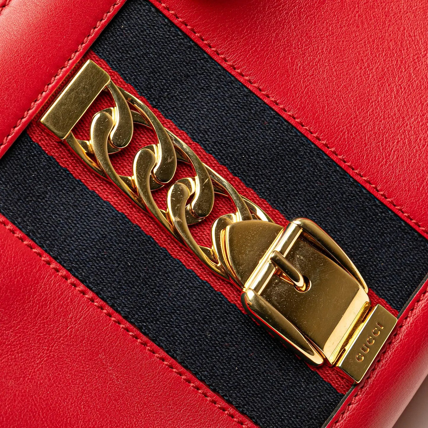 Gucci Leather Sylvie Web Top Handle Satchel