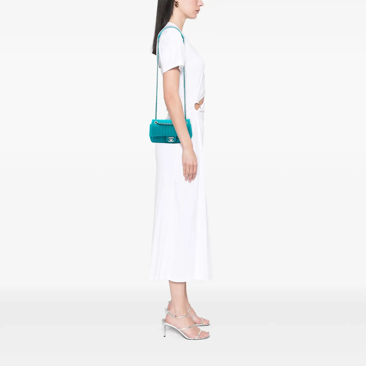 Chanel Mini Vertical Quilted Jersey Single Flap