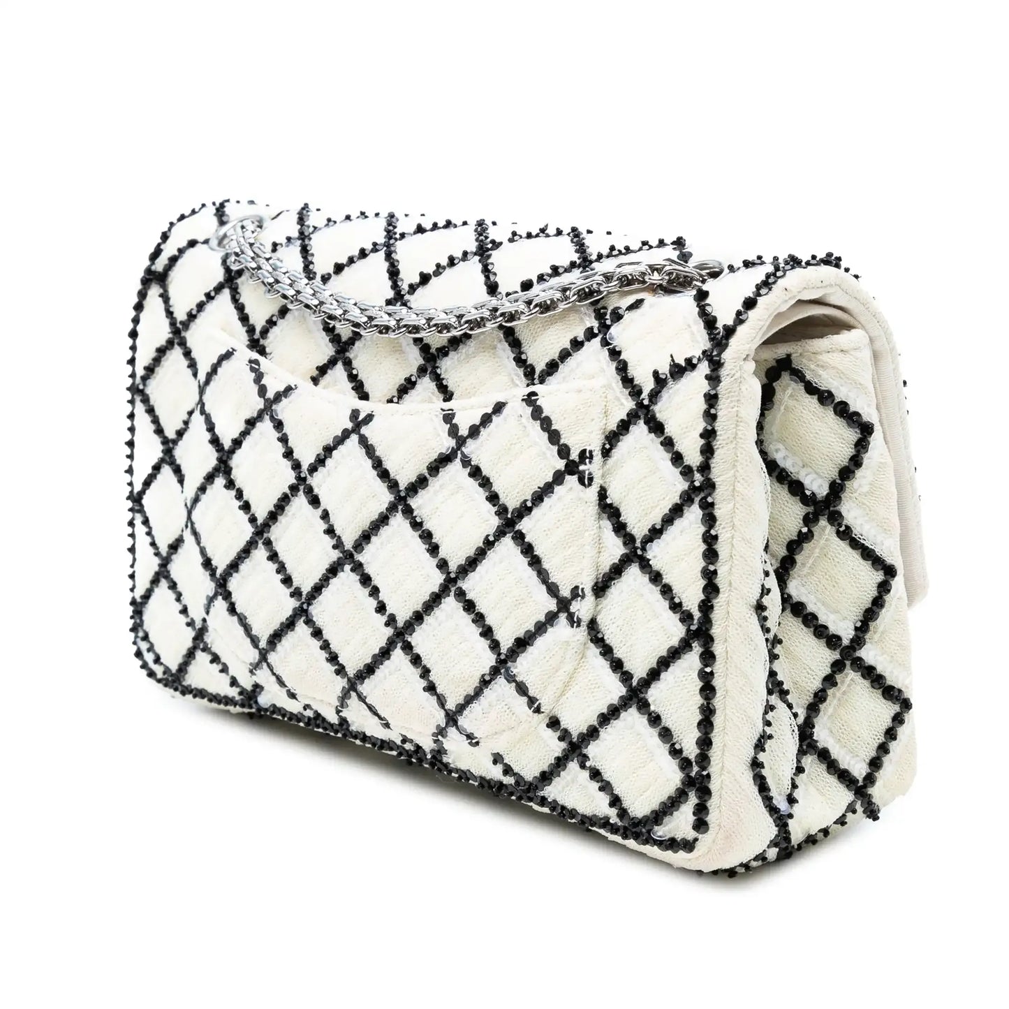 Chanel Reissue 2.55 Quilted Sequined Mesh Double Flap 225