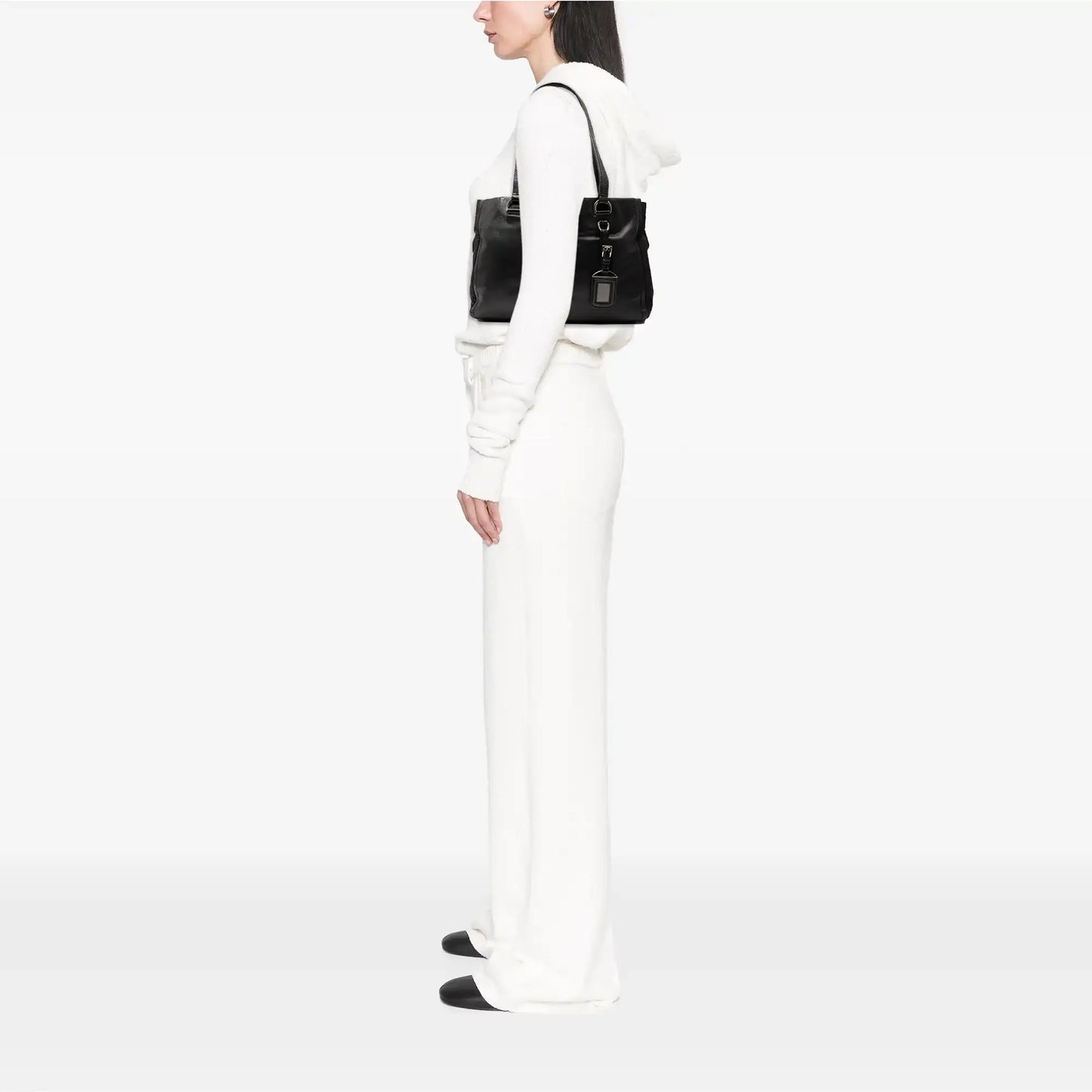 Prada Tessuto Trimmed Nappa Tote