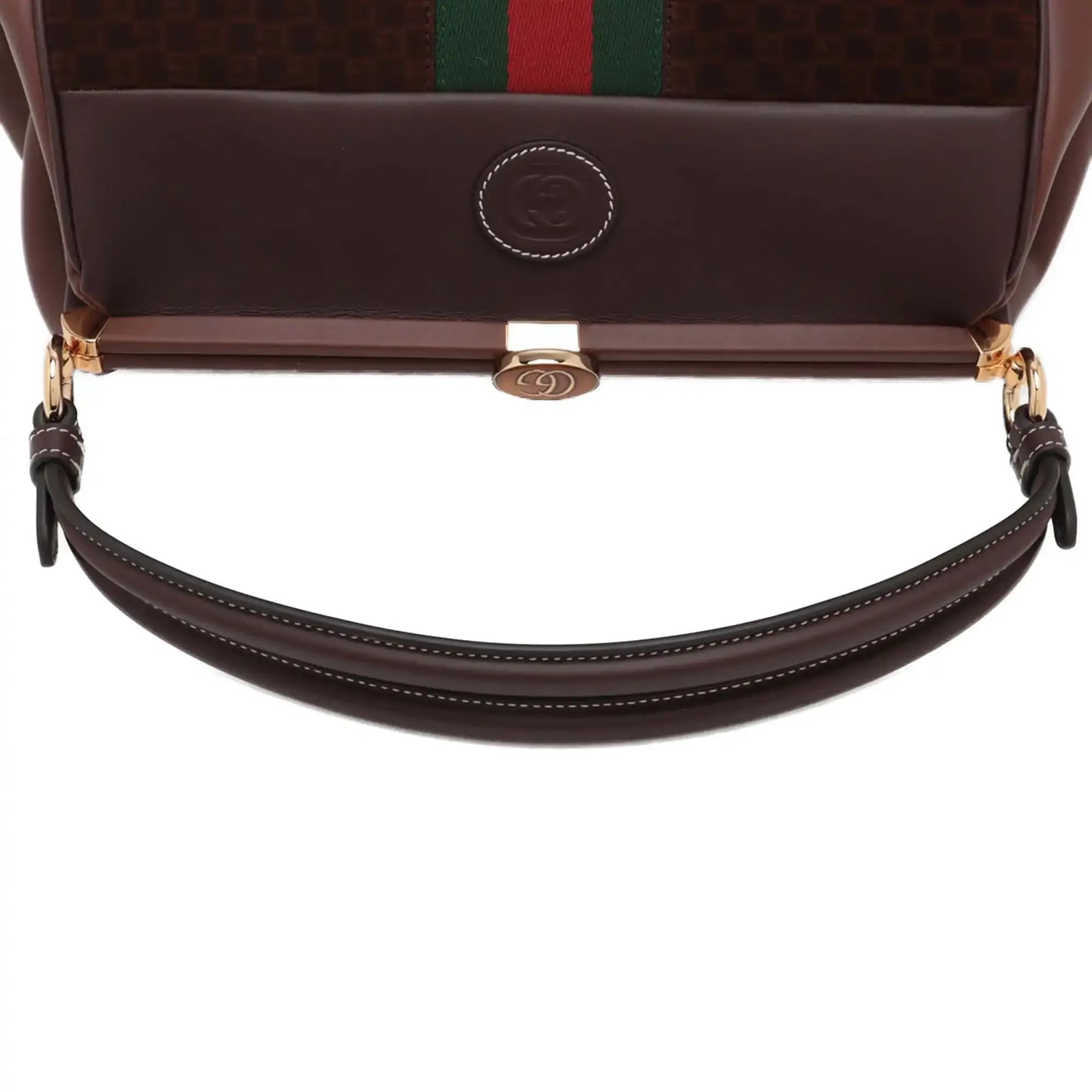 Gucci G Square Suede Ophidia Virgo Top Handle Bag