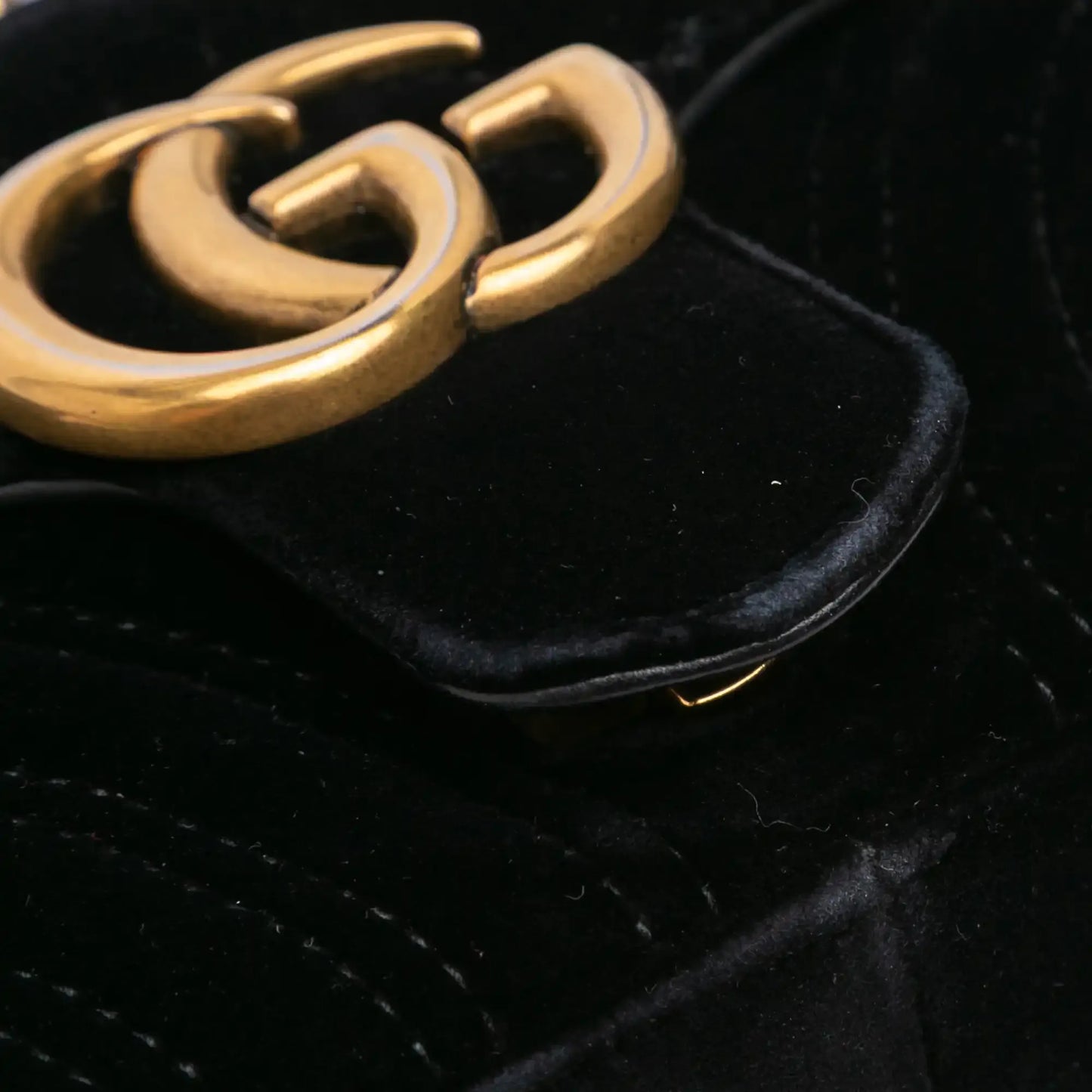 Gucci Small GG Marmont Matelasse Velvet Shoulder Bag
