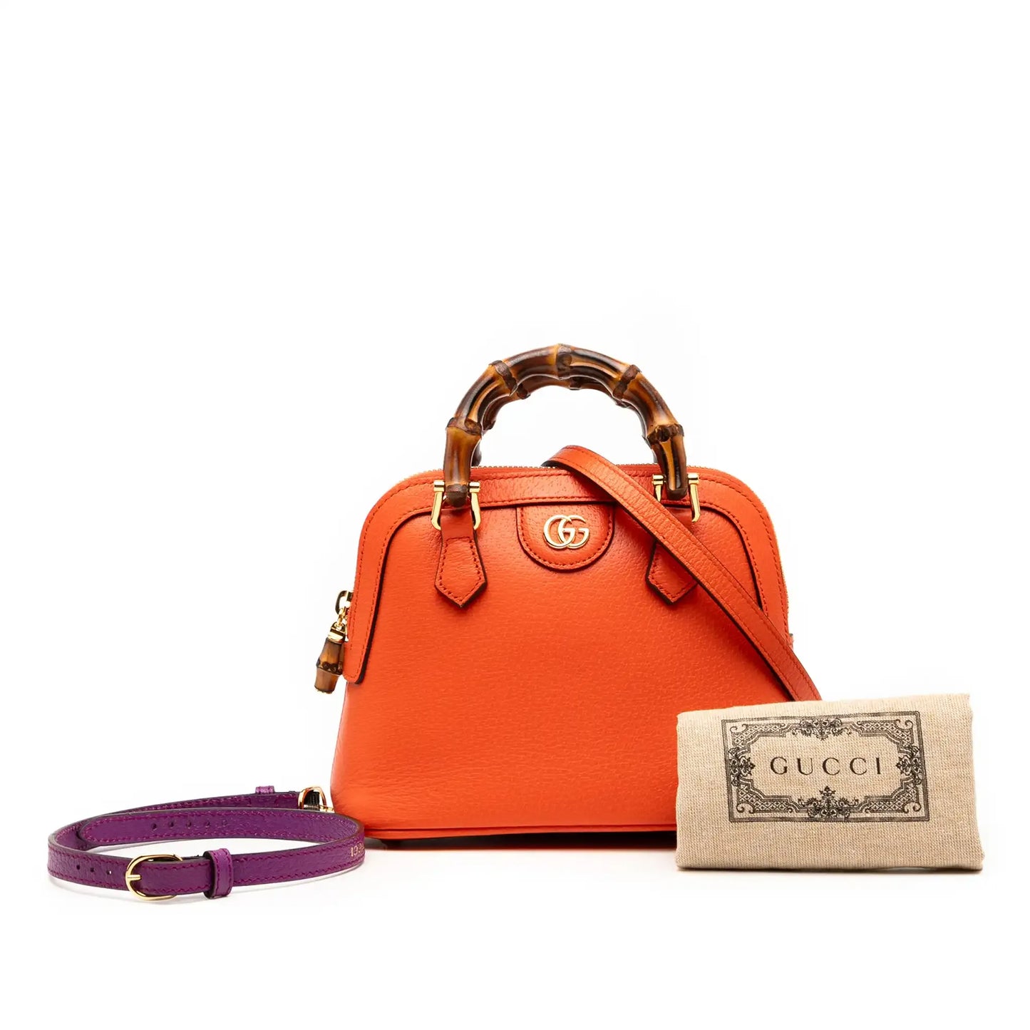 Gucci Mini Dollar Calfskin Bamboo Diana Dome Satchel
