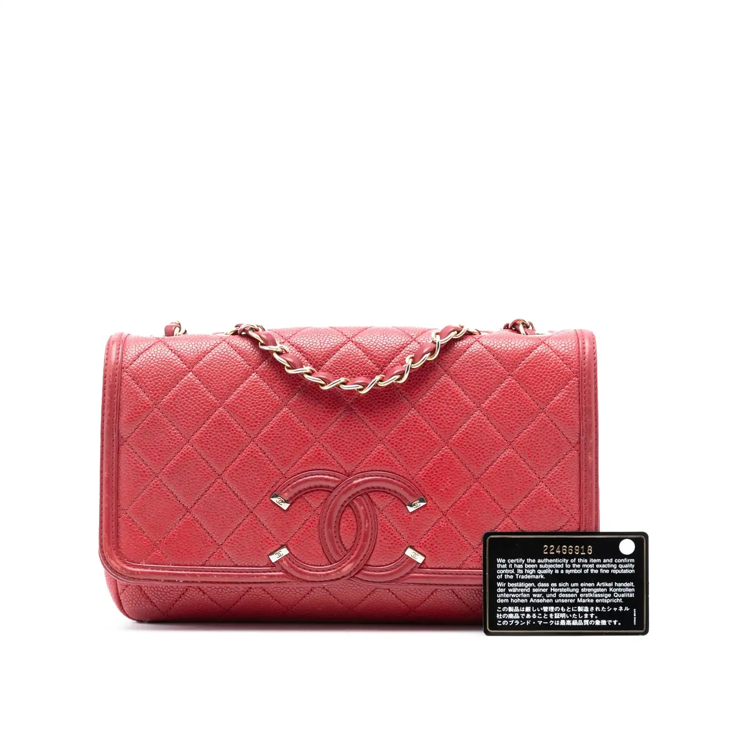 Chanel Medium Quilted Caviar CC Filigree Flap