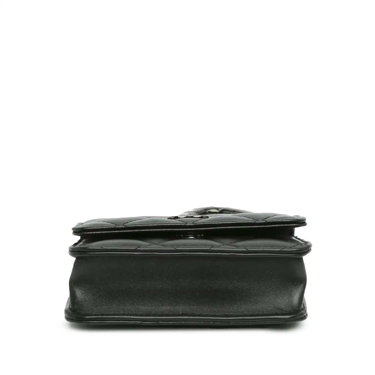 Chanel Quilted Lambskin So Black CC Hook Card Holder