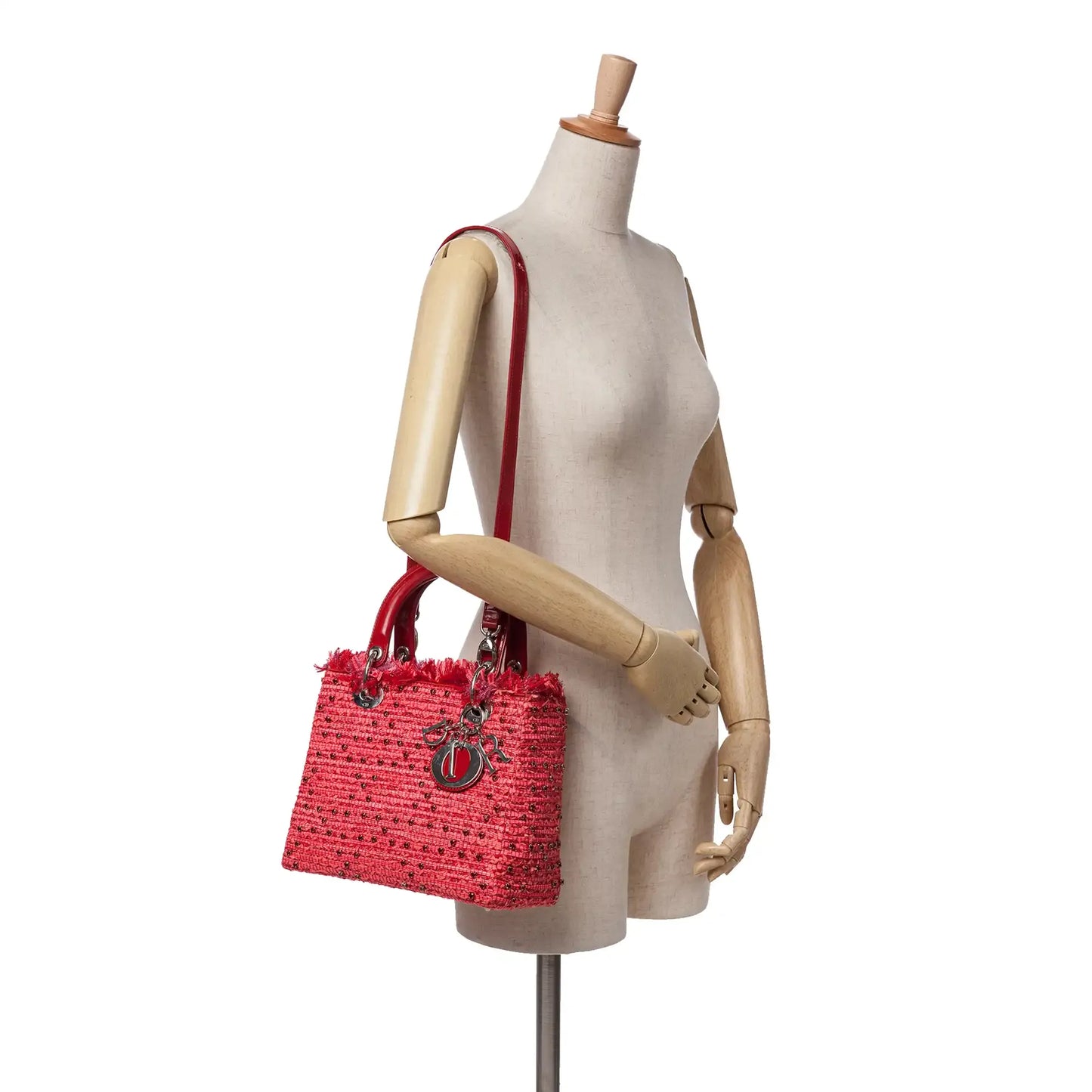 Dior Medium Tweed Fringe Rhinestone Lady