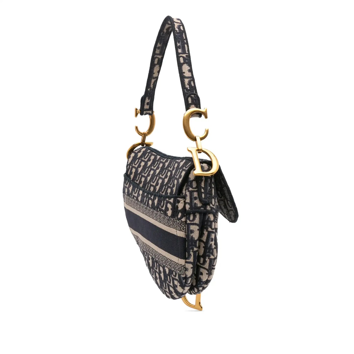Dior Oblique Embroidered Canvas Saddle Bag