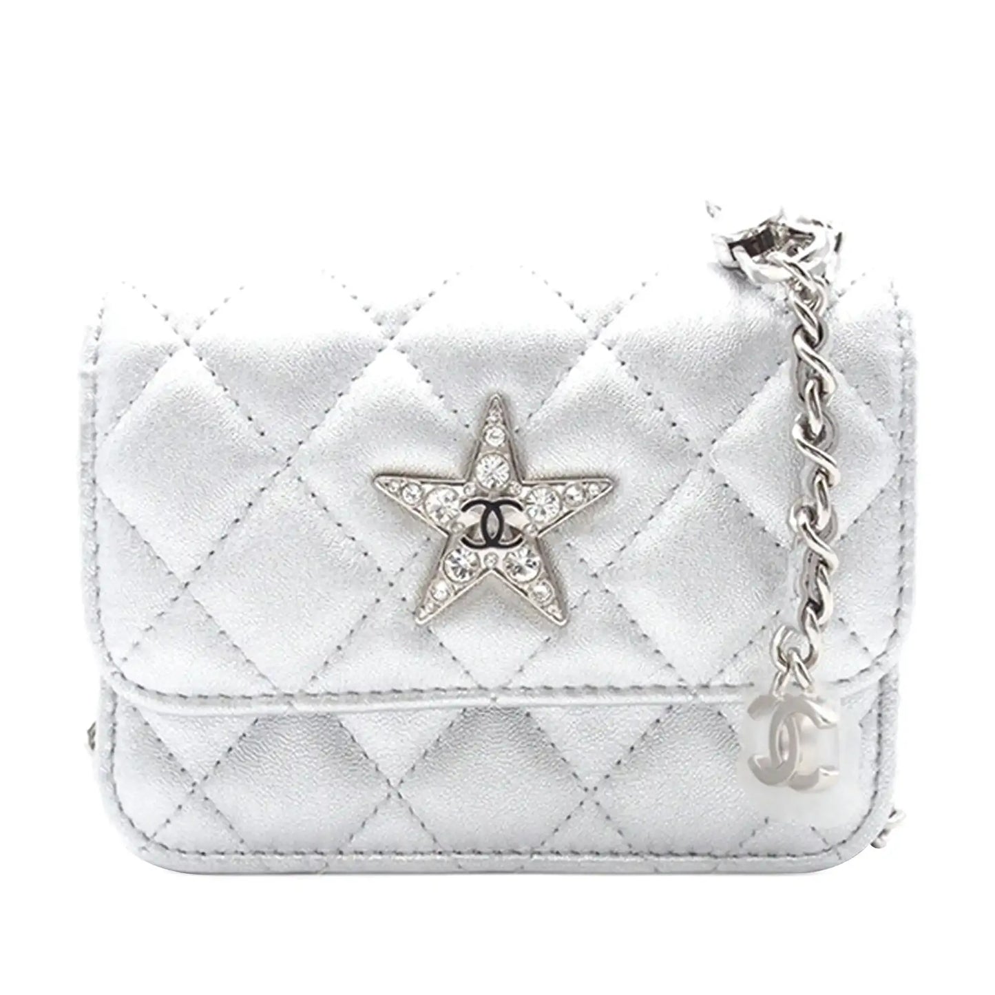Chanel Metallic Lambskin Crystal Star Chain Belt Bag
